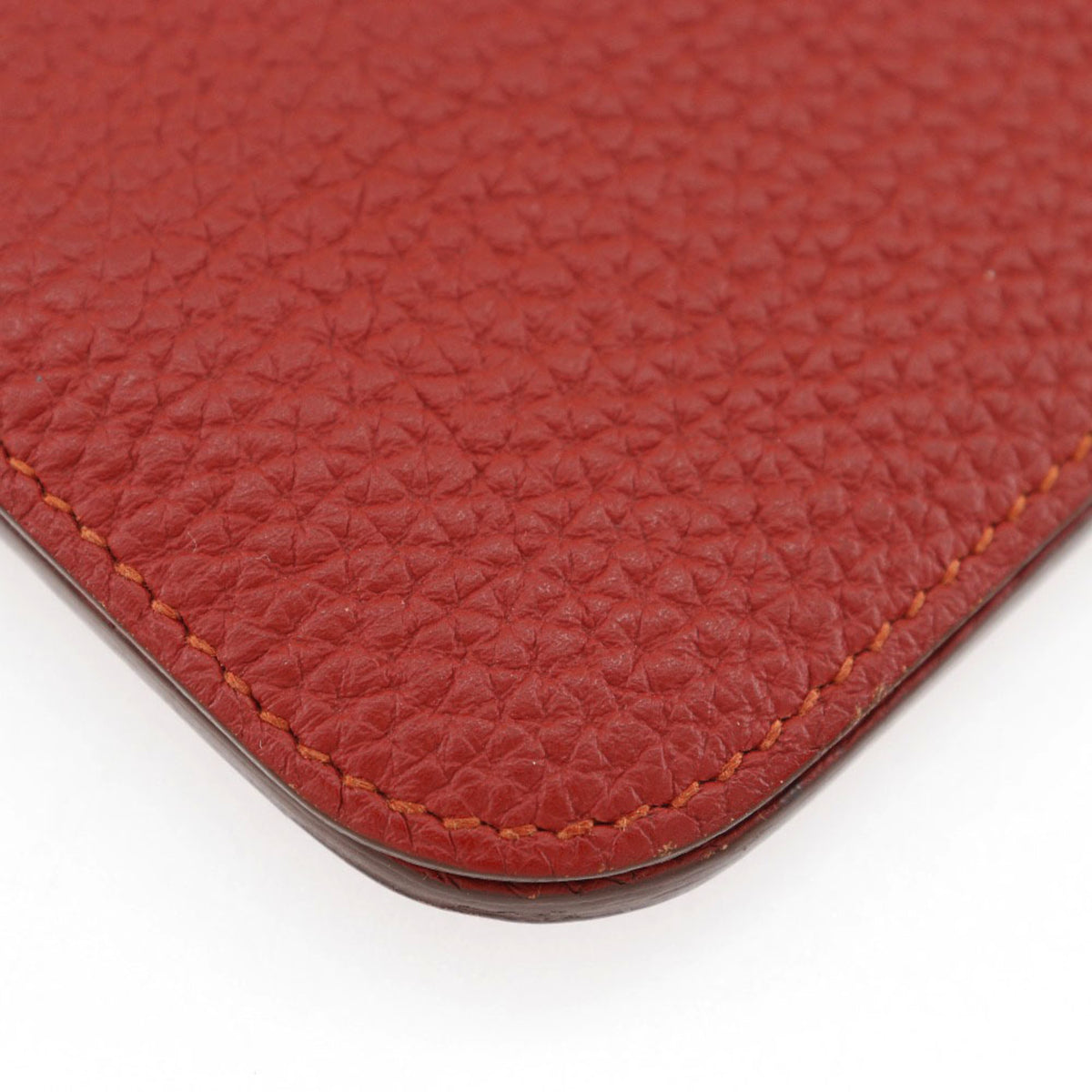 Hermes Dogon Red Color Togo Leather Long Wallet (Bi-Fold) (Pre-Owned)