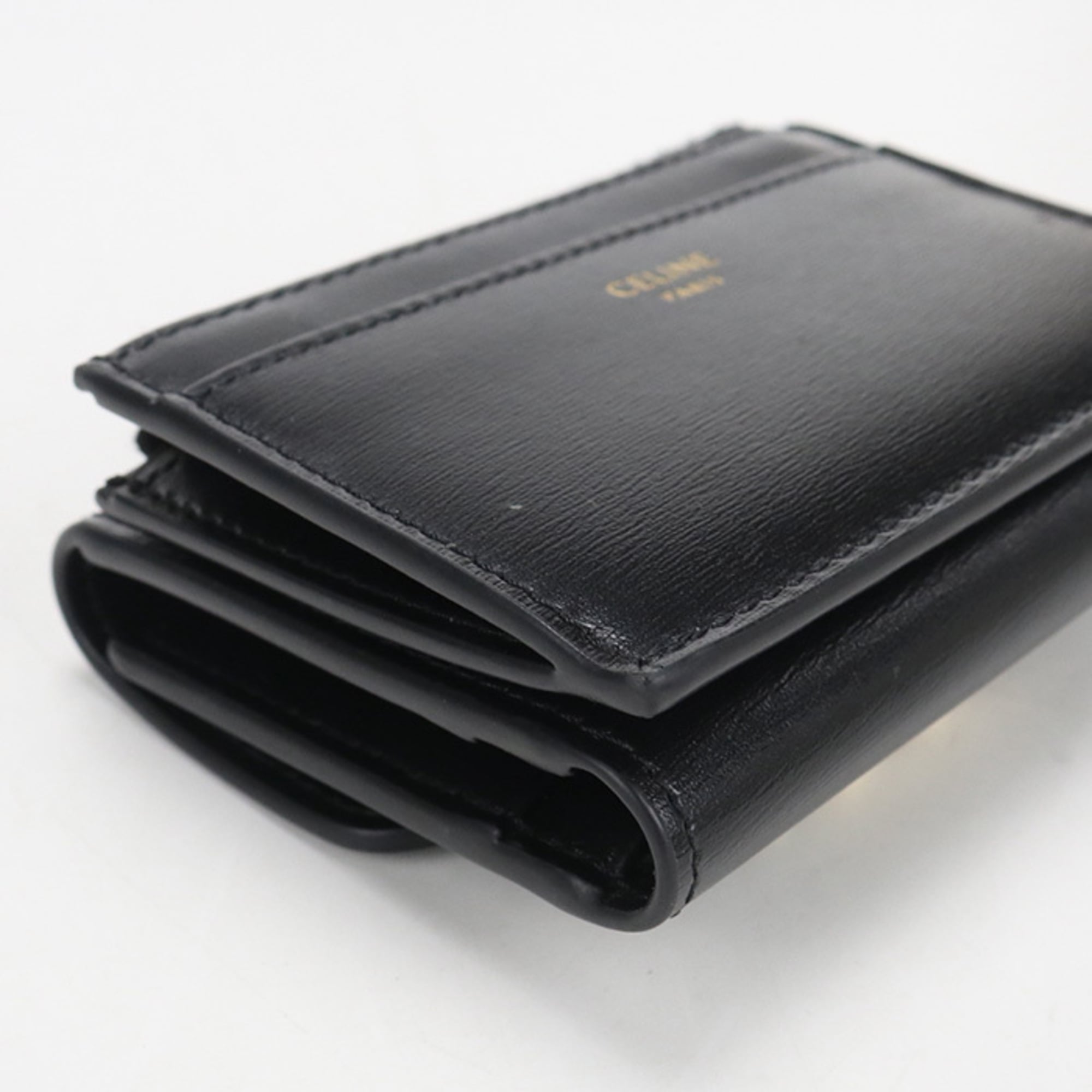 Celine Black Leather Wallet (Tri-Fold) (Pre-Owned)