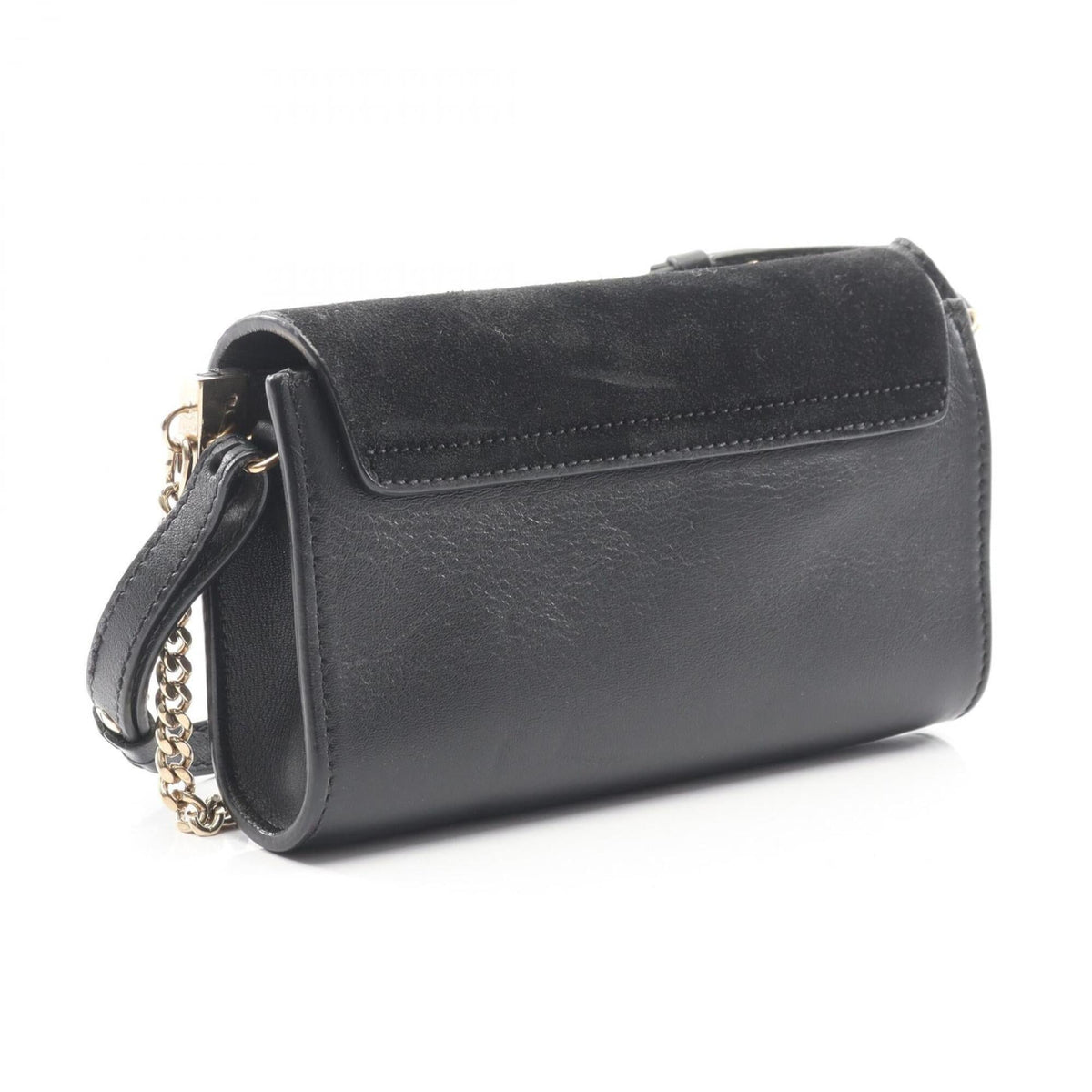 Chloé Black Leather Suede Handbag Shoulder Bag (Pre-Owned)