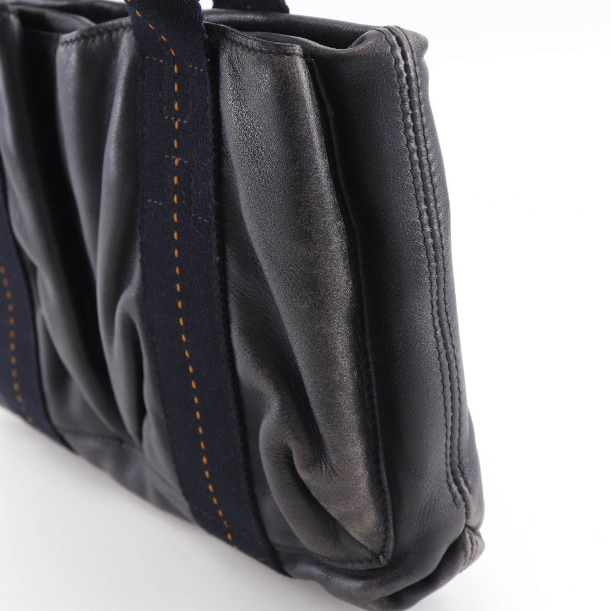 Hermes Black Veau Derma Handbag (Pre-Owned)
