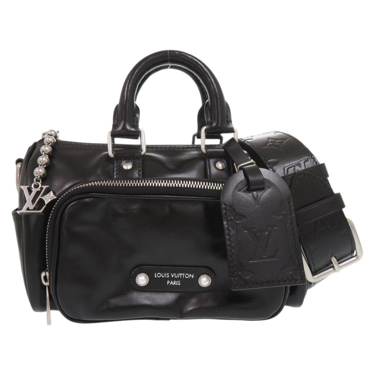 Louis Vuitton Black Leather Handbag (Pre-Owned)