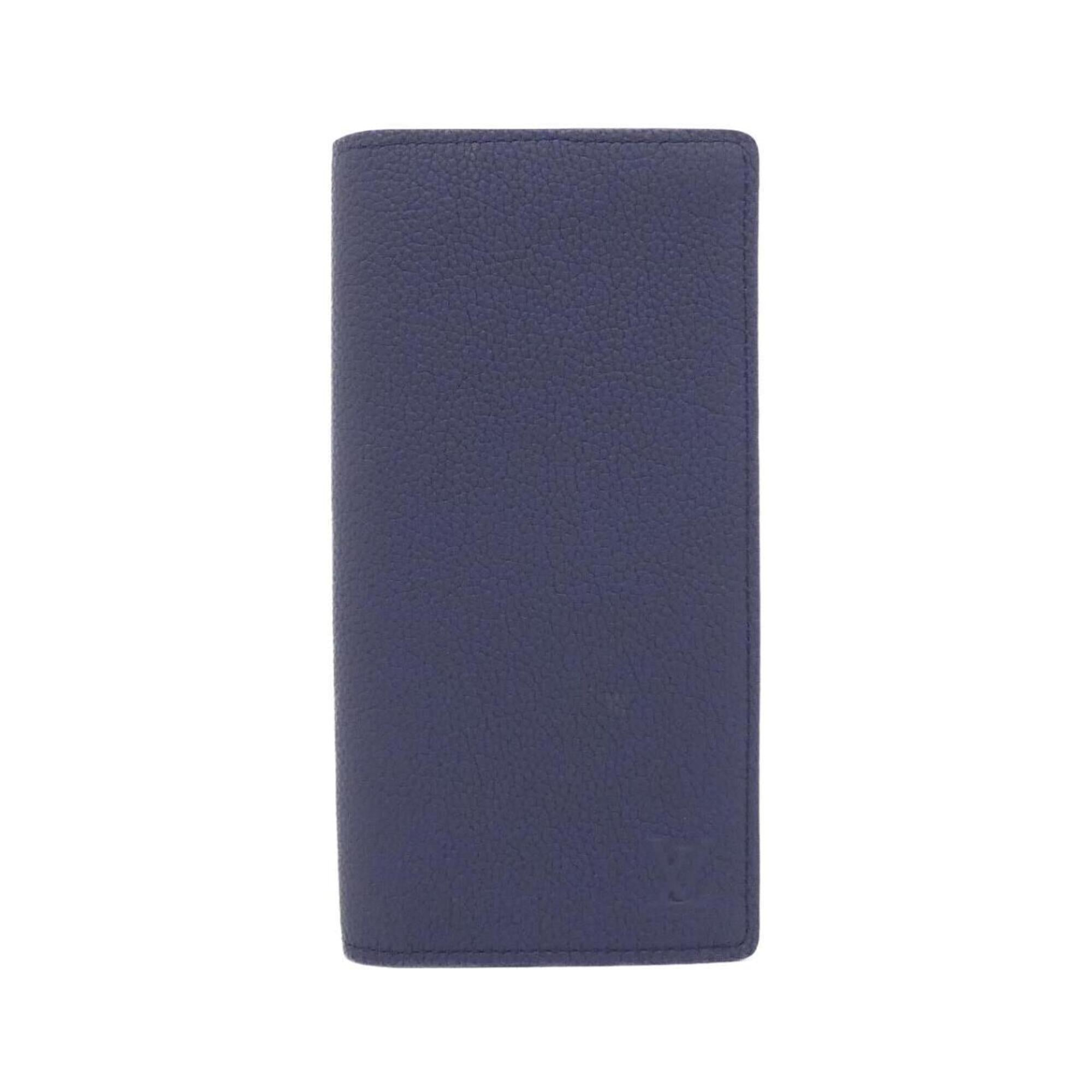Louis Vuitton Navy Leather Long Wallet (Bi-Fold) (Pre-Owned)