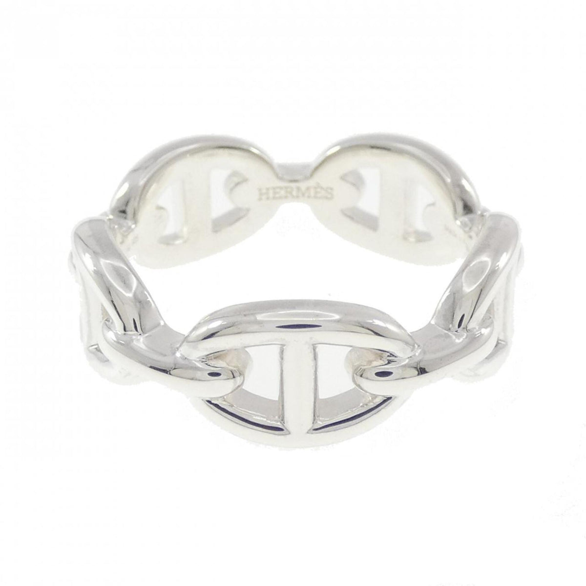 Hermes Silver 925 Band Ring (Pre-Owned)