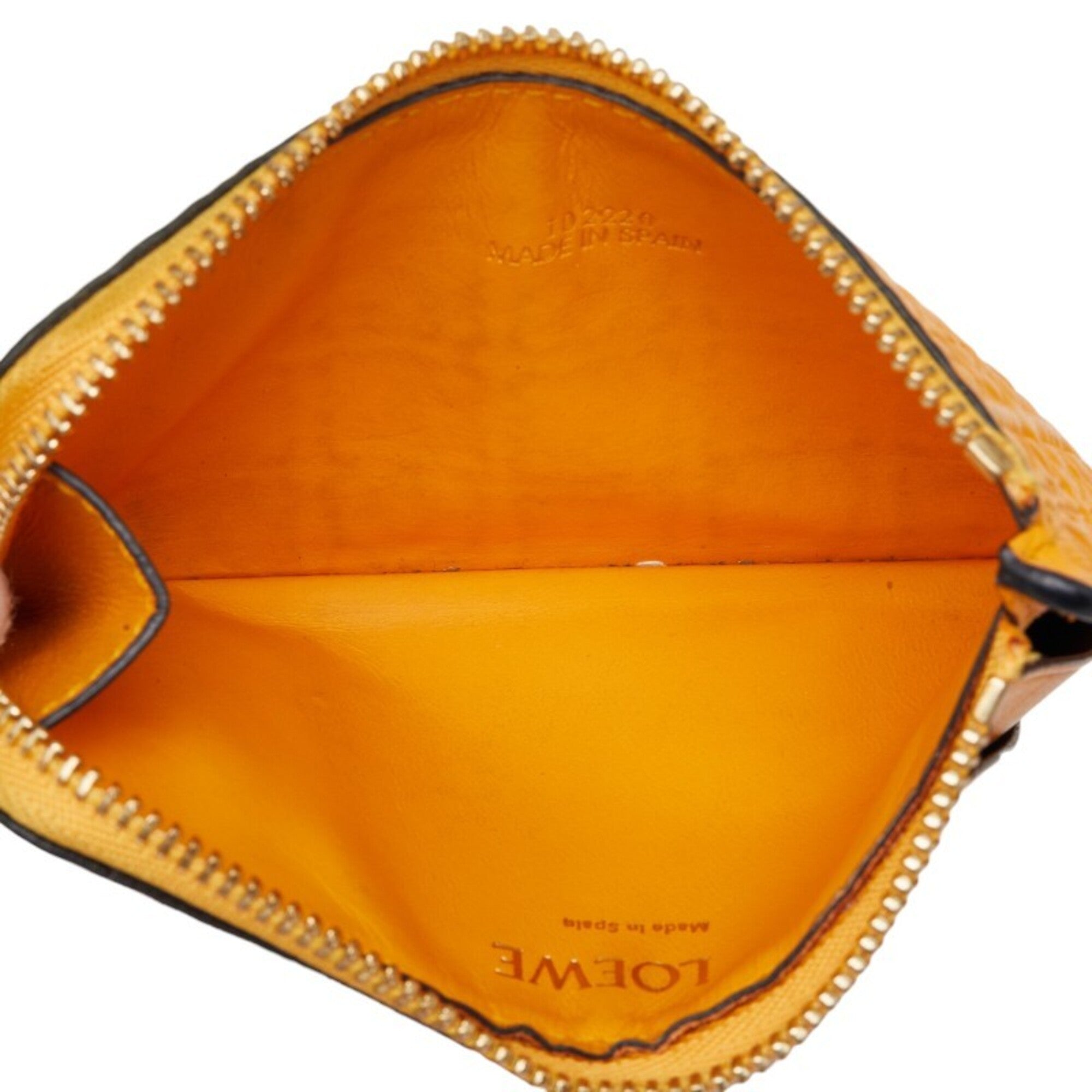 Loewe Orange Yellow Leather Coin Purse/Coin Case (Pre-Owned)