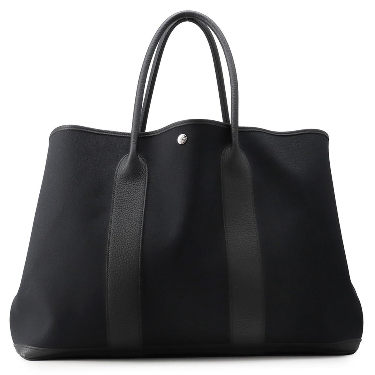 Hermes Garden Black Negonda Leather Handbag Tote Bag (Pre-Owned)