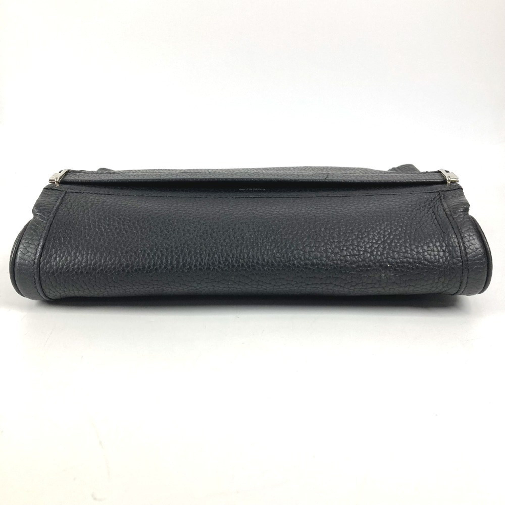 Hermes Black Leather Clutch Bag Pouch (Pre-Owned)