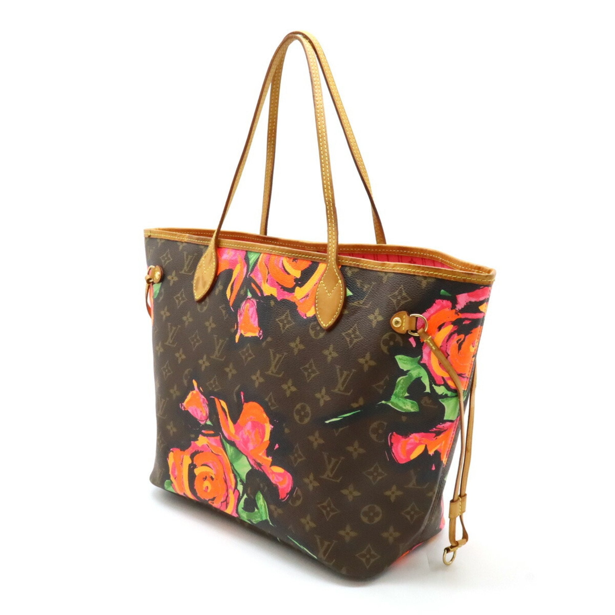Louis Vuitton Brown Green Monogram Orange Pink Monogram Rose Shoulder Bag Tote Bag (Pre-Owned)