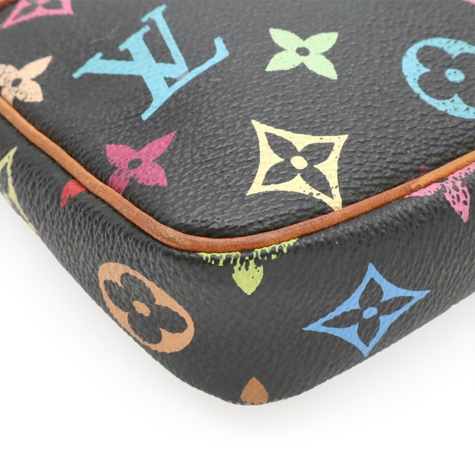 Louis Vuitton Black Monogram Multi-Color Noir Monogram Multicolore Handbag Pochette Pouch (Pre-Owned)