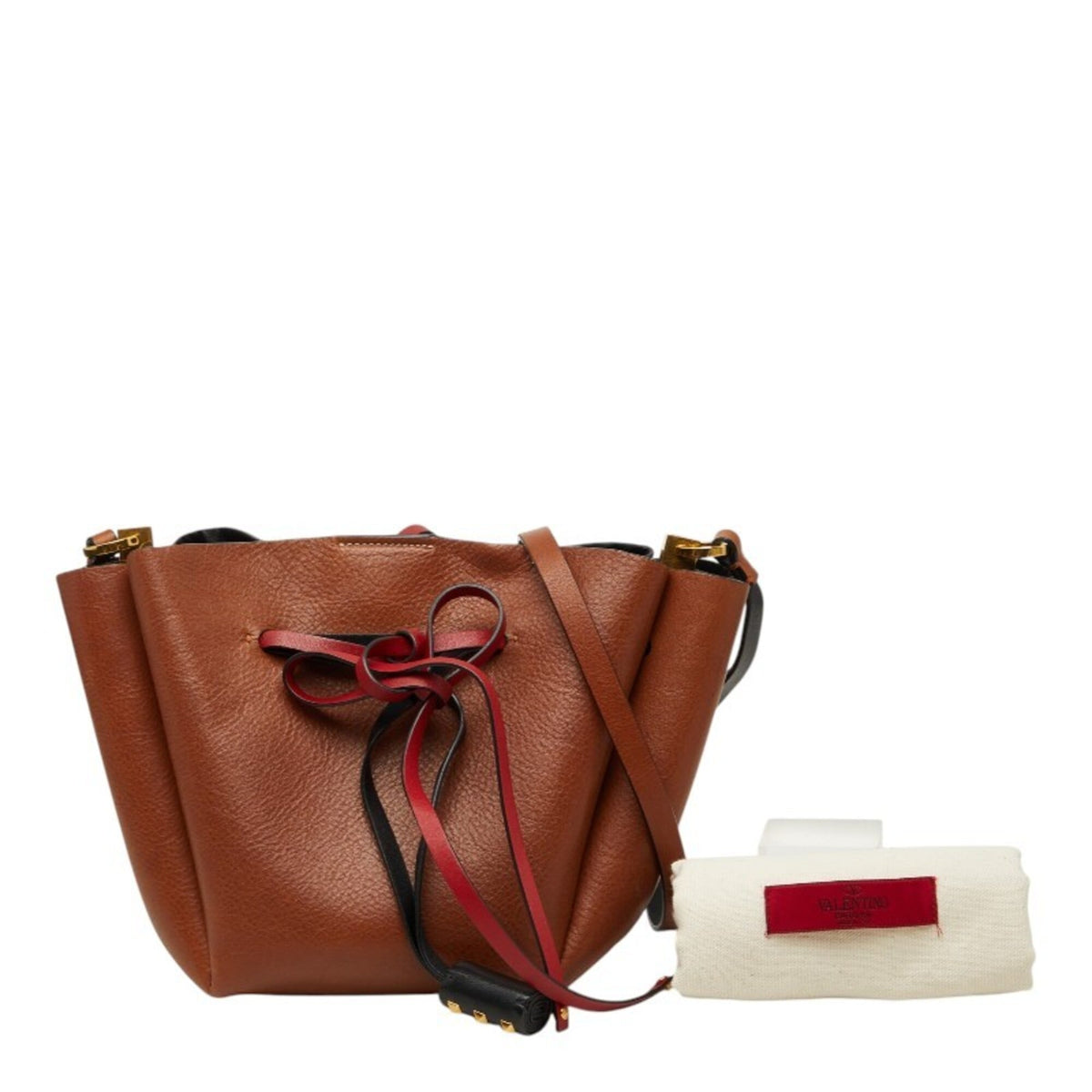 Valentino Brown Multi-Color Leather Shoulder Bag (Pre-Owned)