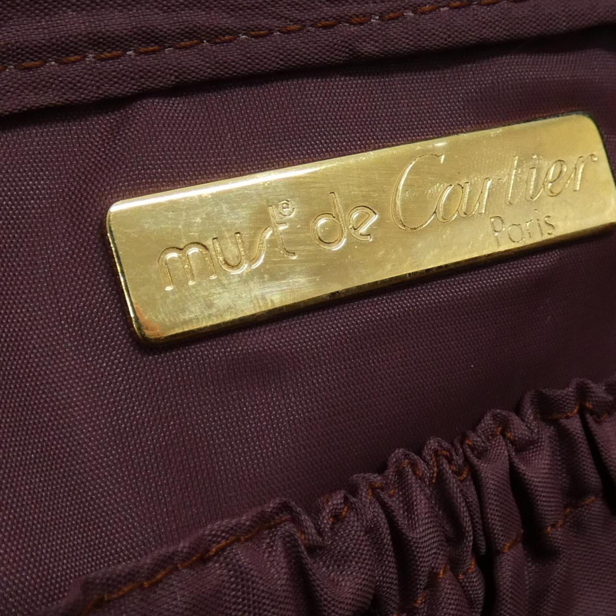 Cartier Bordeaux Leather Handbag Pouch (Pre-Owned)