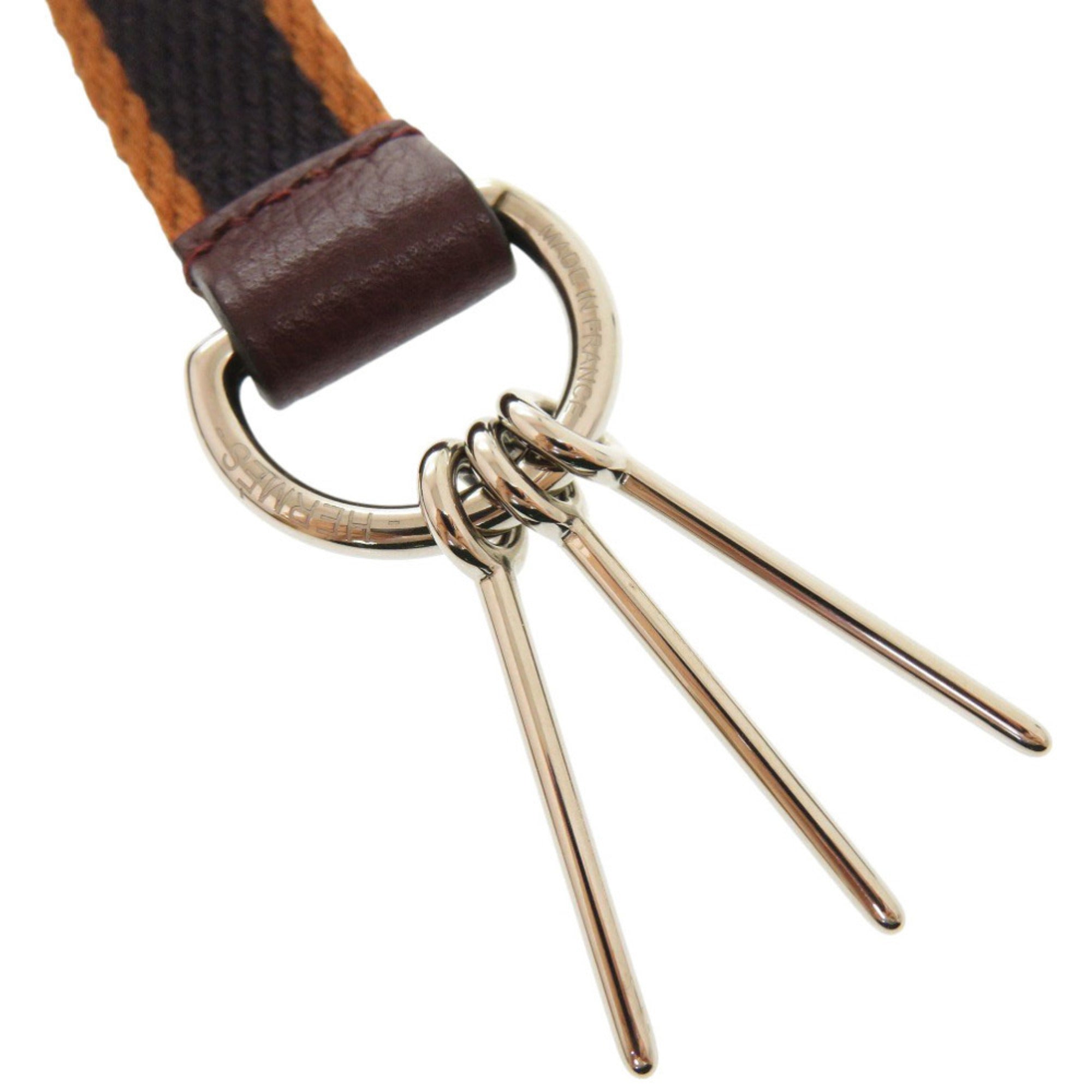 Hermes Brown Canvas Leather Necklace (Pre-Owned)