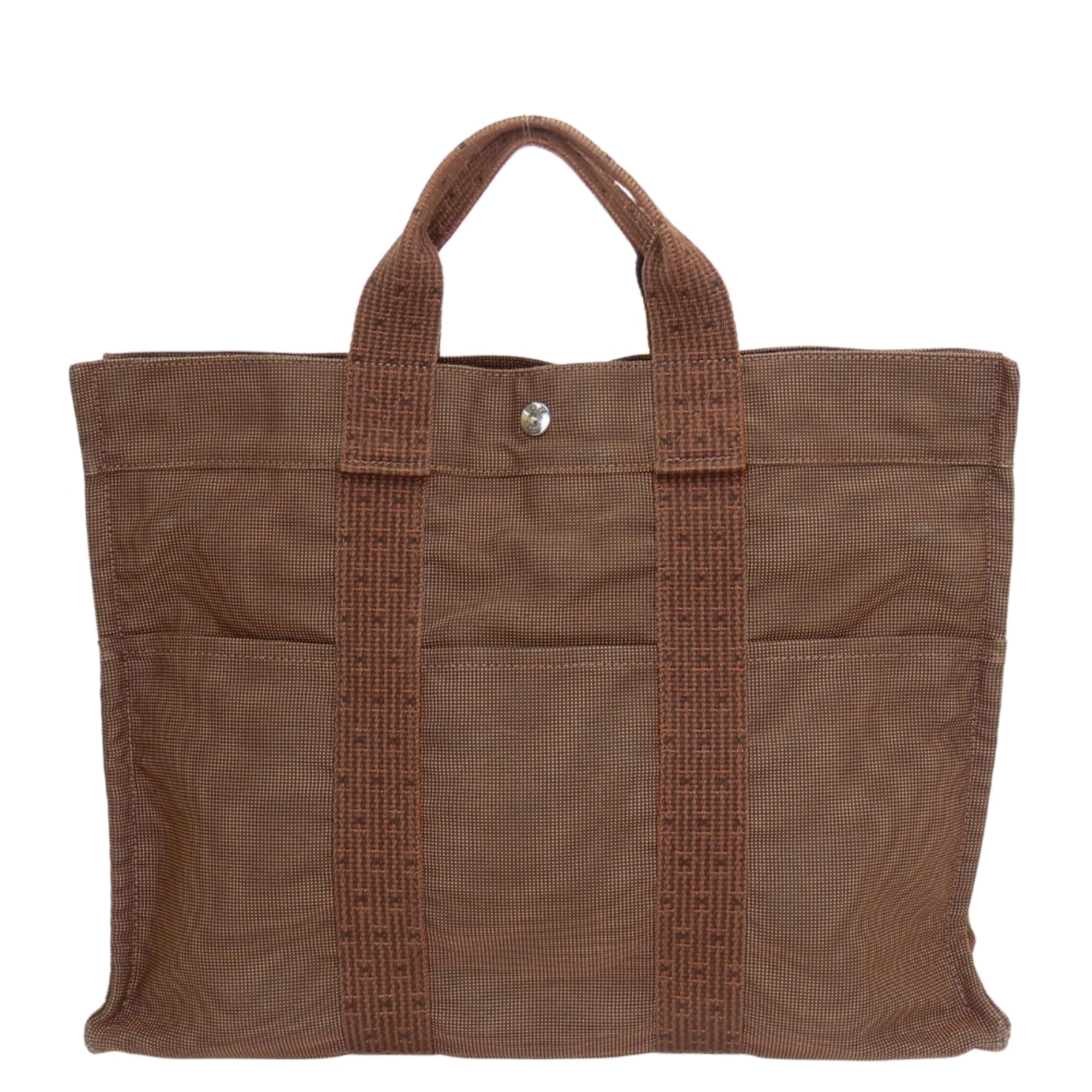 Hermes Her Line Brown Polyester Tote Bag (Pre-Owned)