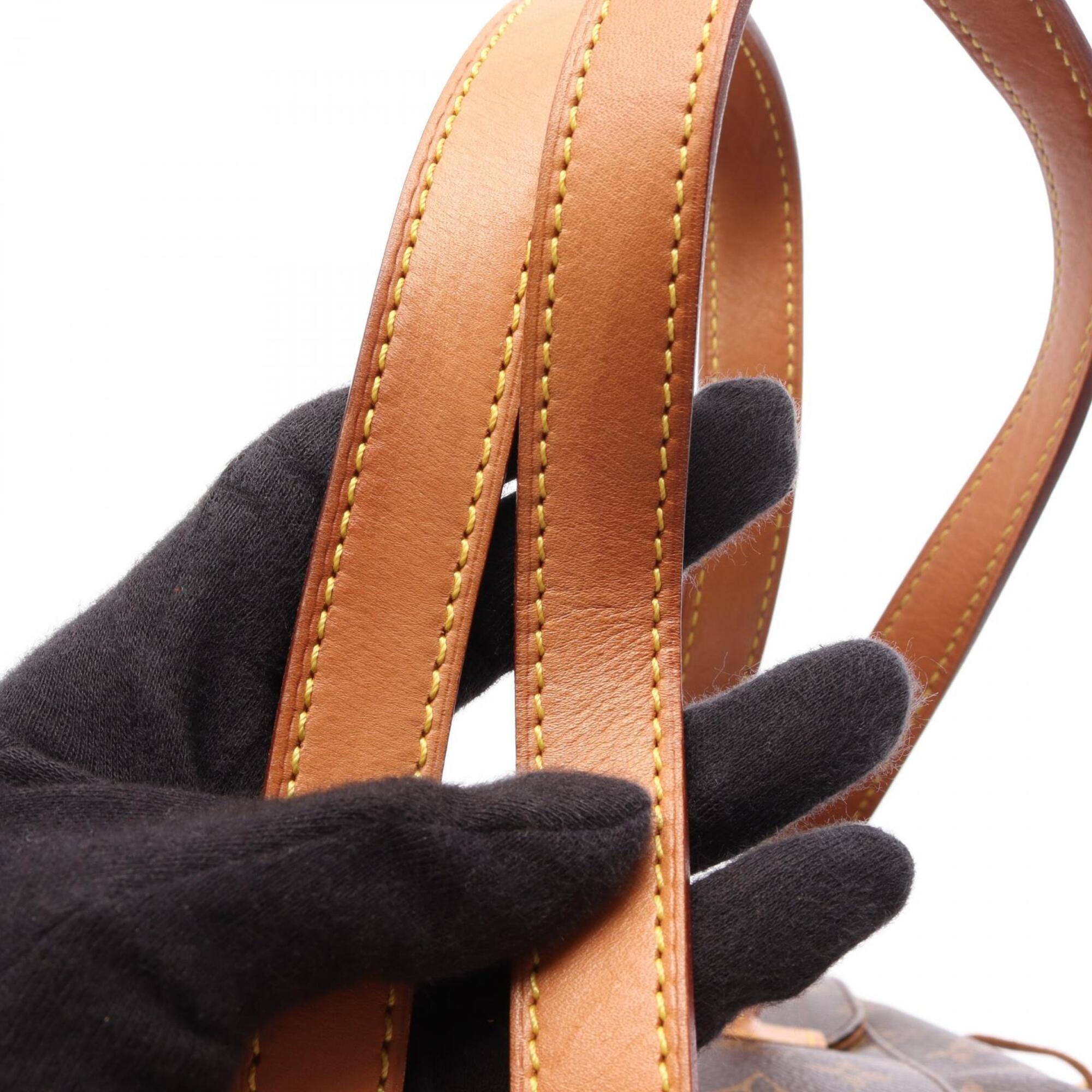 Louis Vuitton Brown Coated Canvas Leather Backpack Handbag (Pre-Owned)