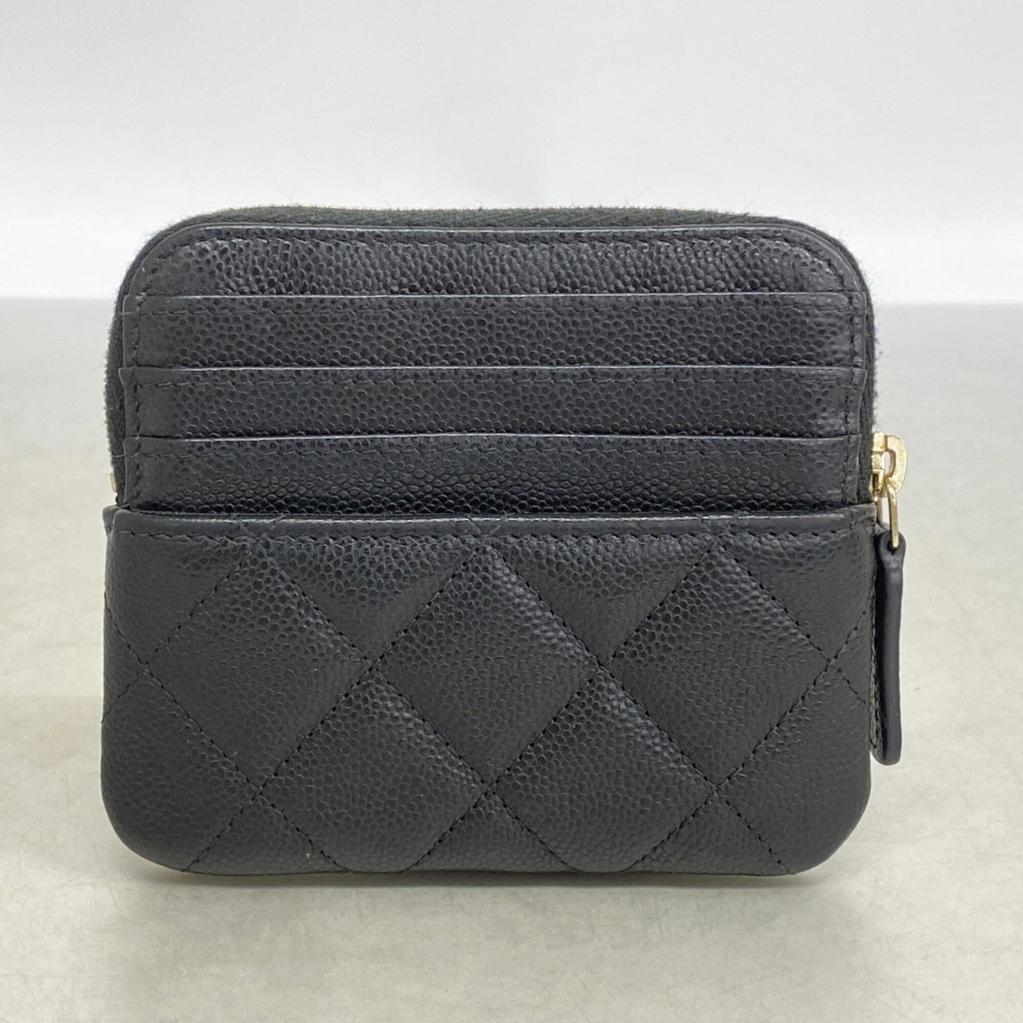 Chanel Black Grained Calfskin Coin Purse/Coin Case (Pre-Owned)