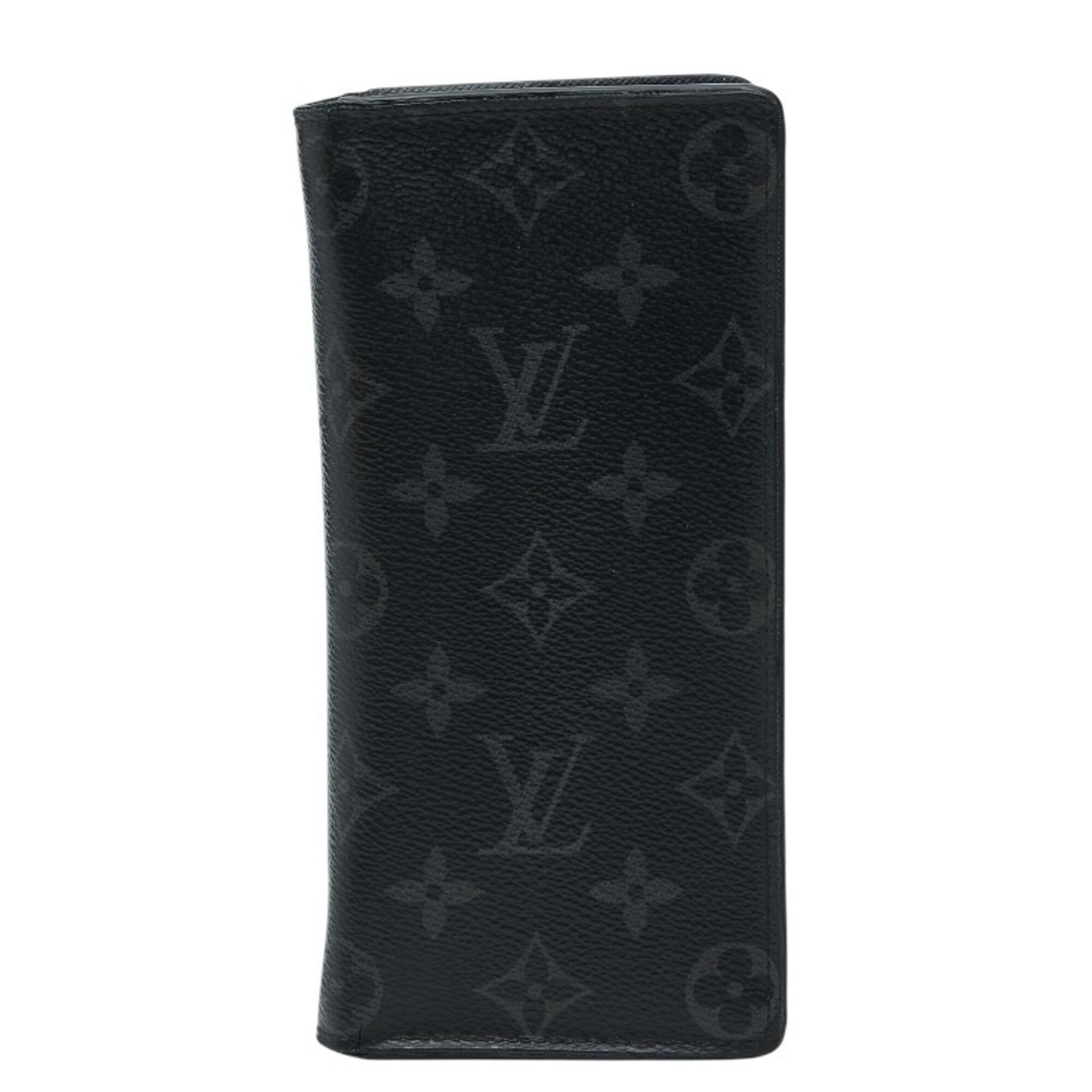 Louis Vuitton Black Gray Pvc Leather Long Wallet (Bi-Fold) (Pre-Owned)