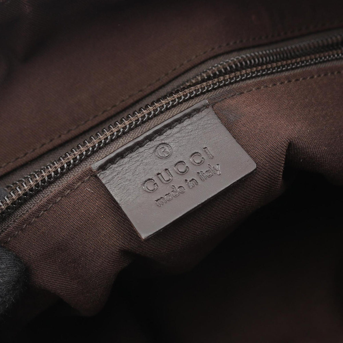 Gucci Beige Brown Canvas Leather Handbag Shoulder Bag (Pre-Owned)
