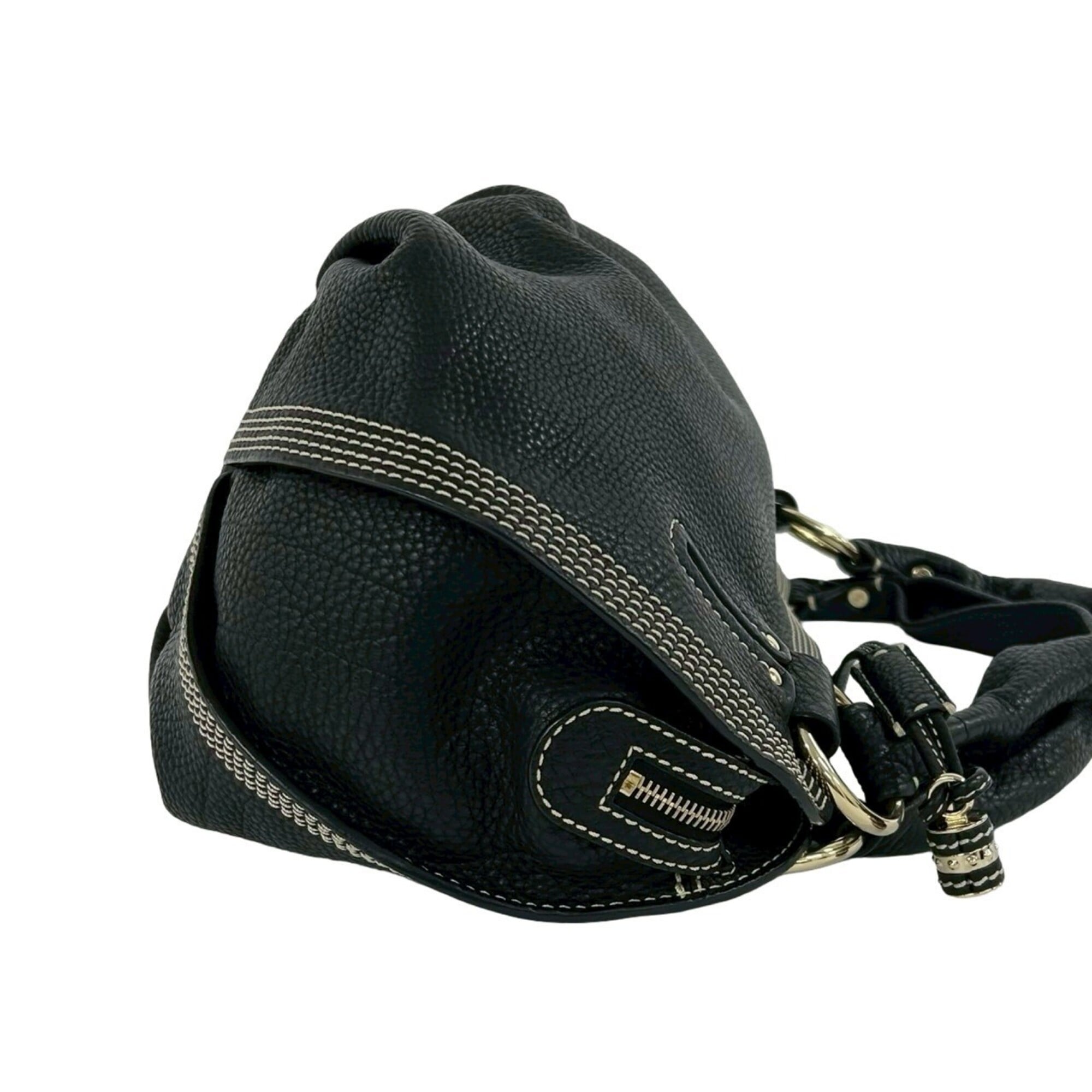 Celine Black Leather Boston Bag Handbag (Pre-Owned)