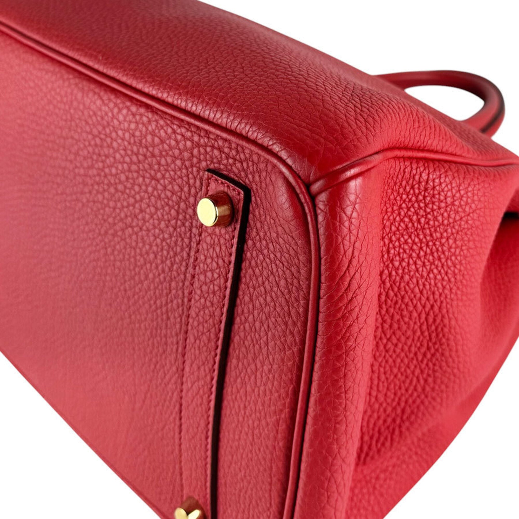 Hermes Rouge Casaque Togo Leather Handbag (Pre-Owned)