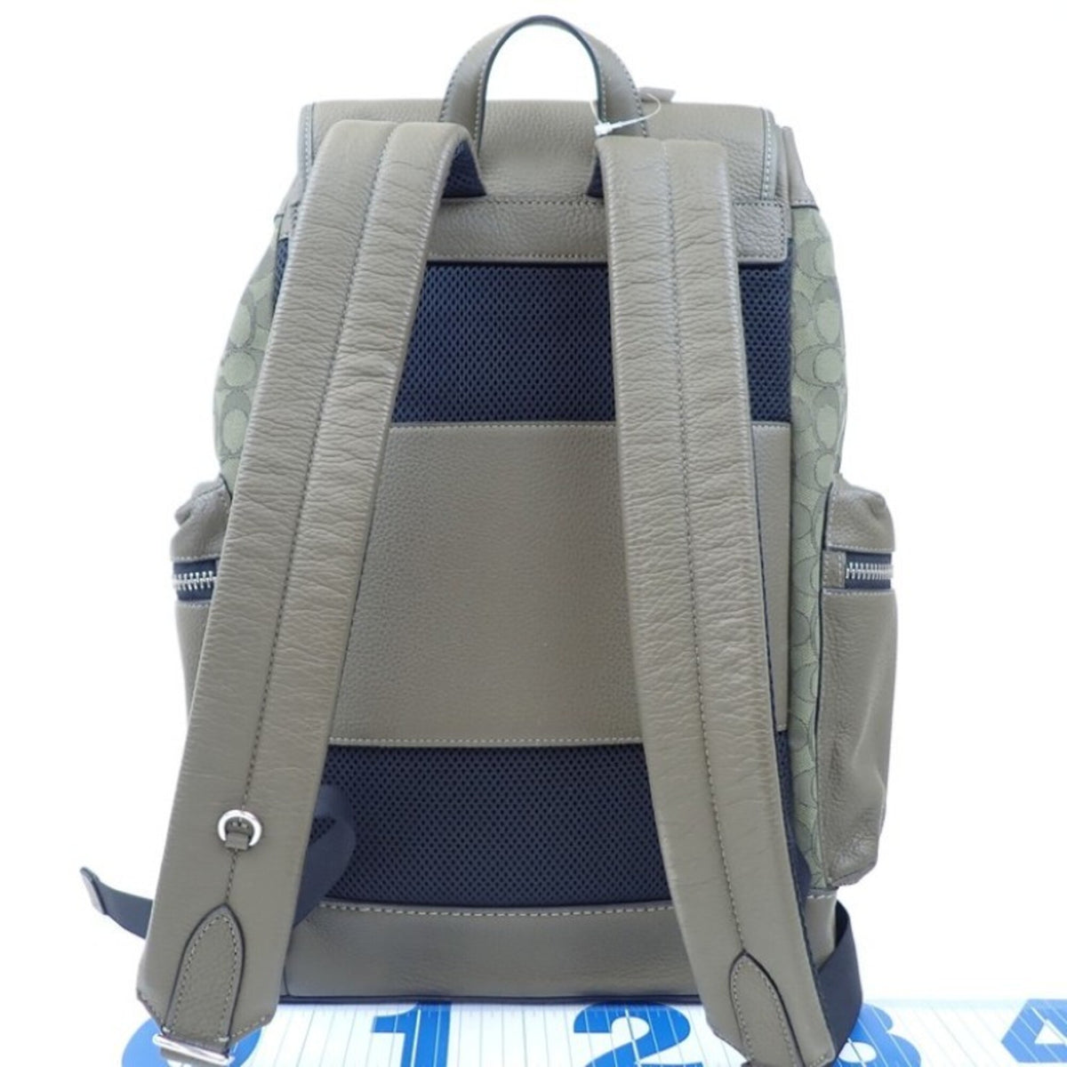 Coach Khaki Canvas Leather Backpack (Pre-Owned)