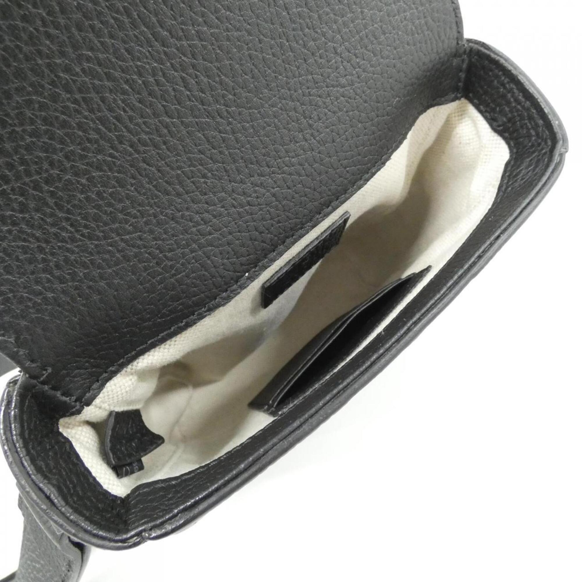 Gucci Black Gg Leather Shoulder Bag (Pre-Owned)