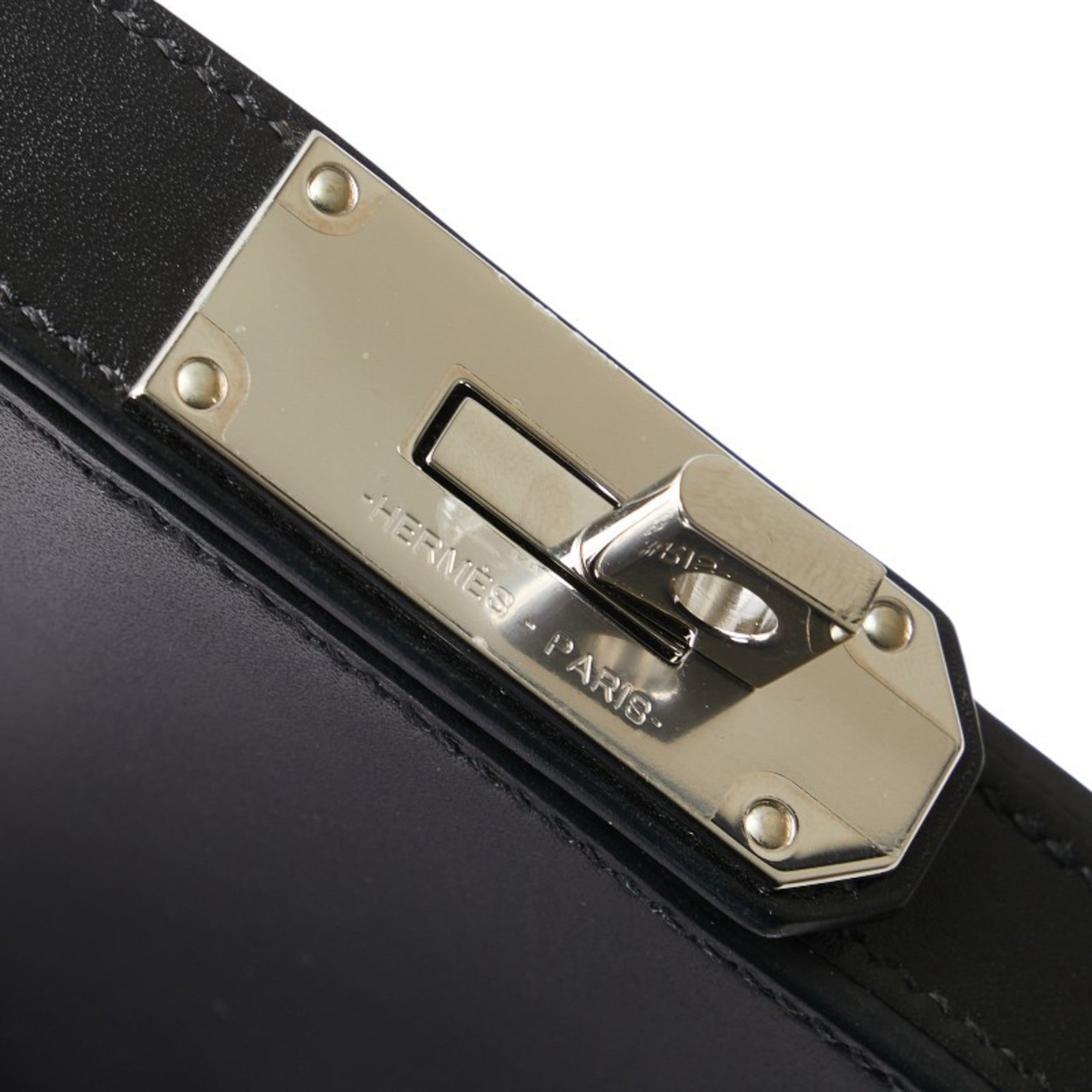 Hermes Black Box Calf Leather Shoulder Bag (Pre-Owned)
