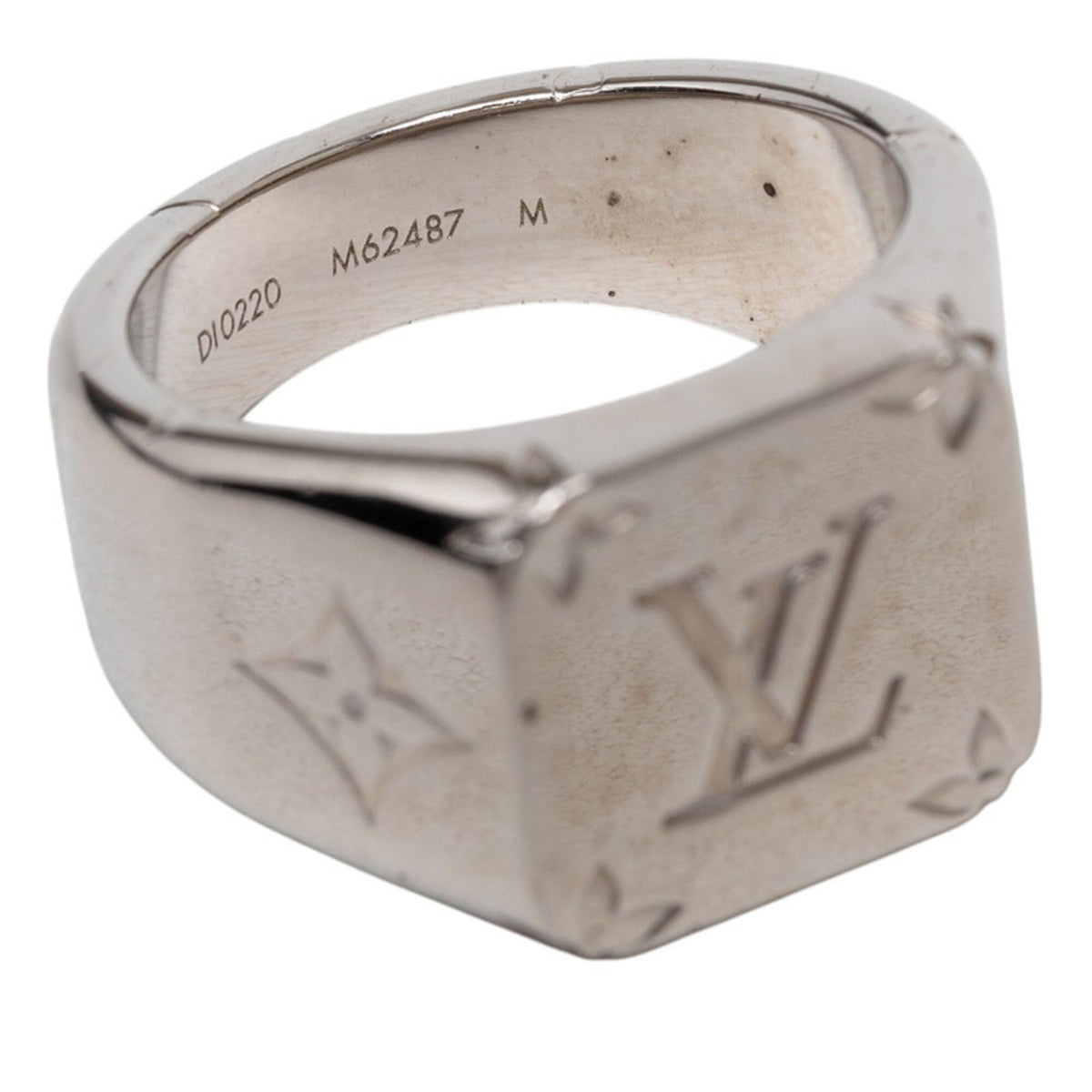 Louis Vuitton Silver Metal Band Ring (Pre-Owned)