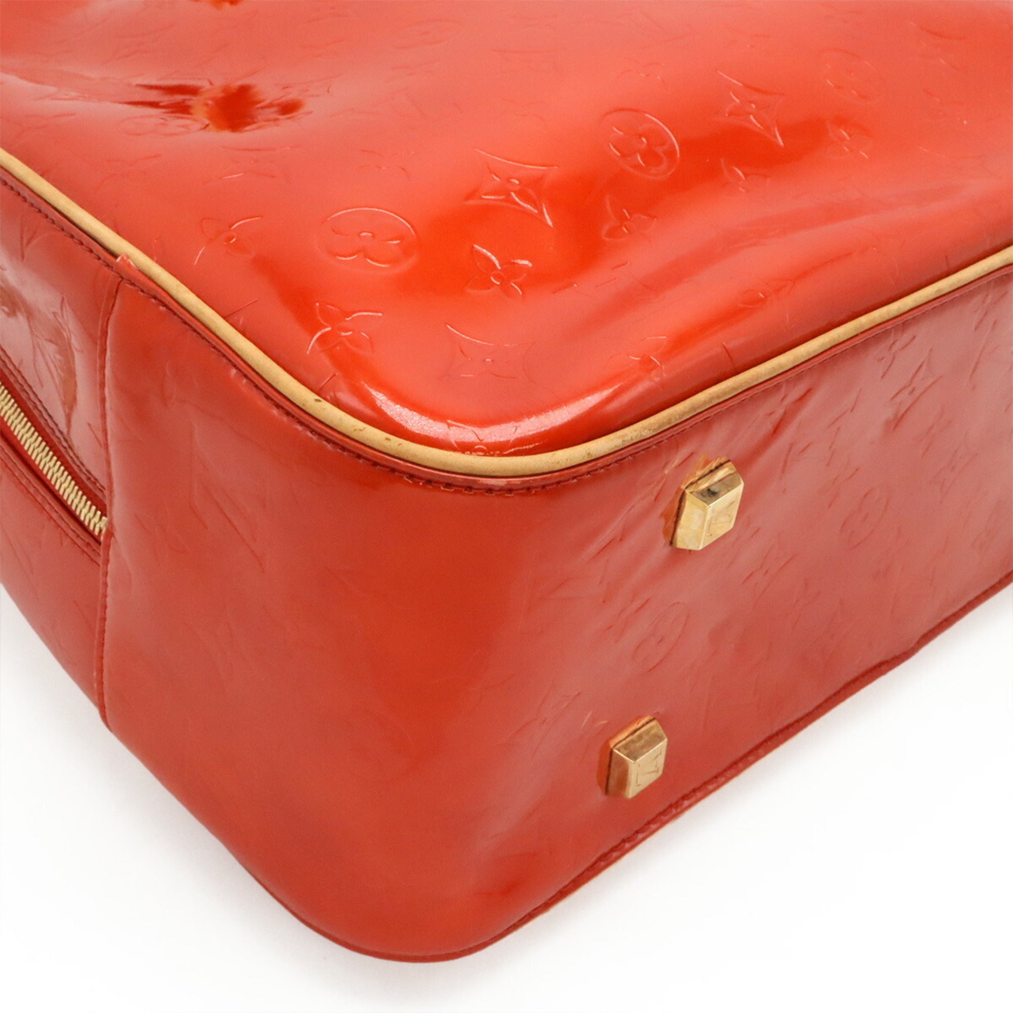 Louis Vuitton Galle Red Color Rouge Monogram Vernis Boston Bag Shoulder Bag Tote Bag (Pre-Owned)