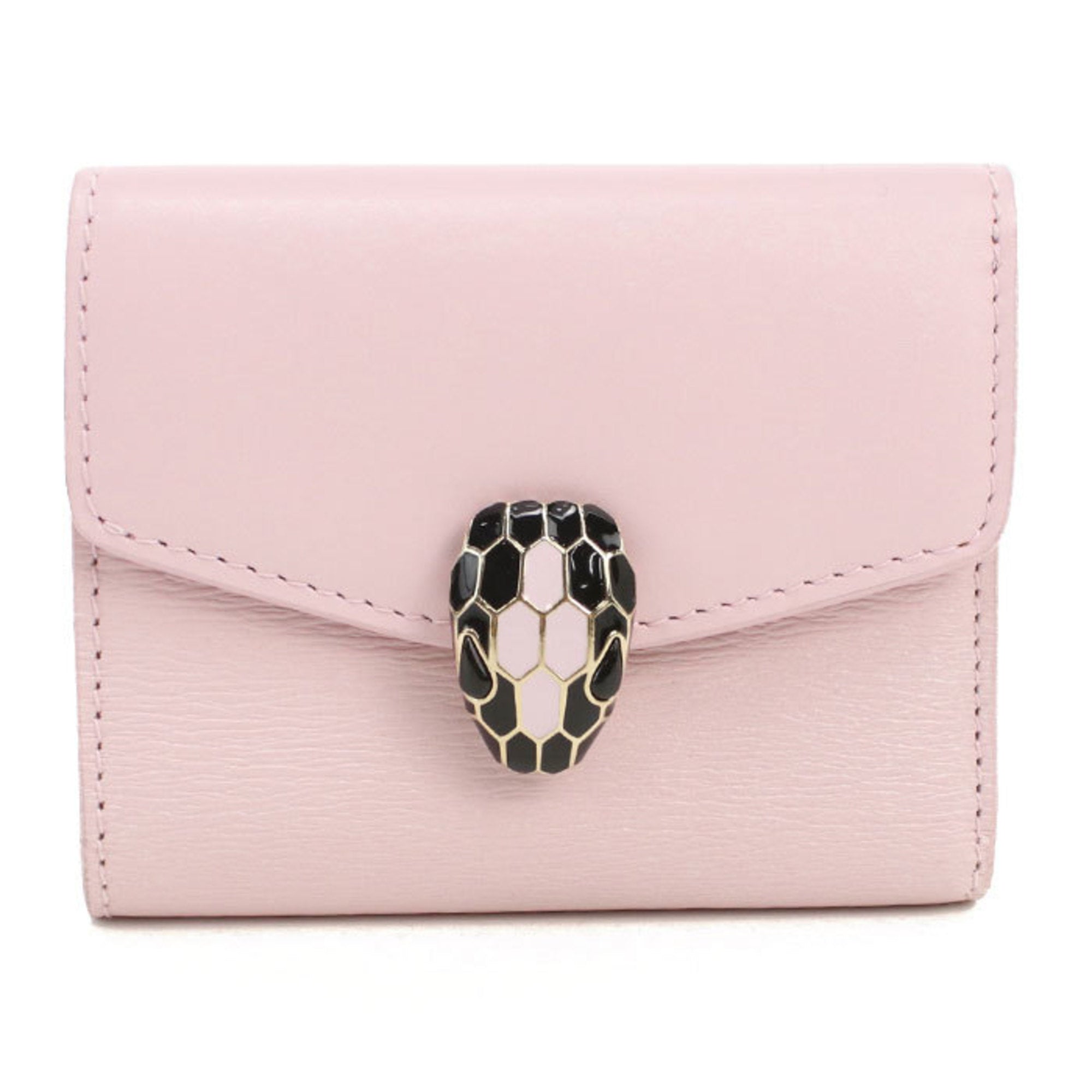 Bvlgari Pink Leather Wallet (Tri-Fold) (Pre-Owned)