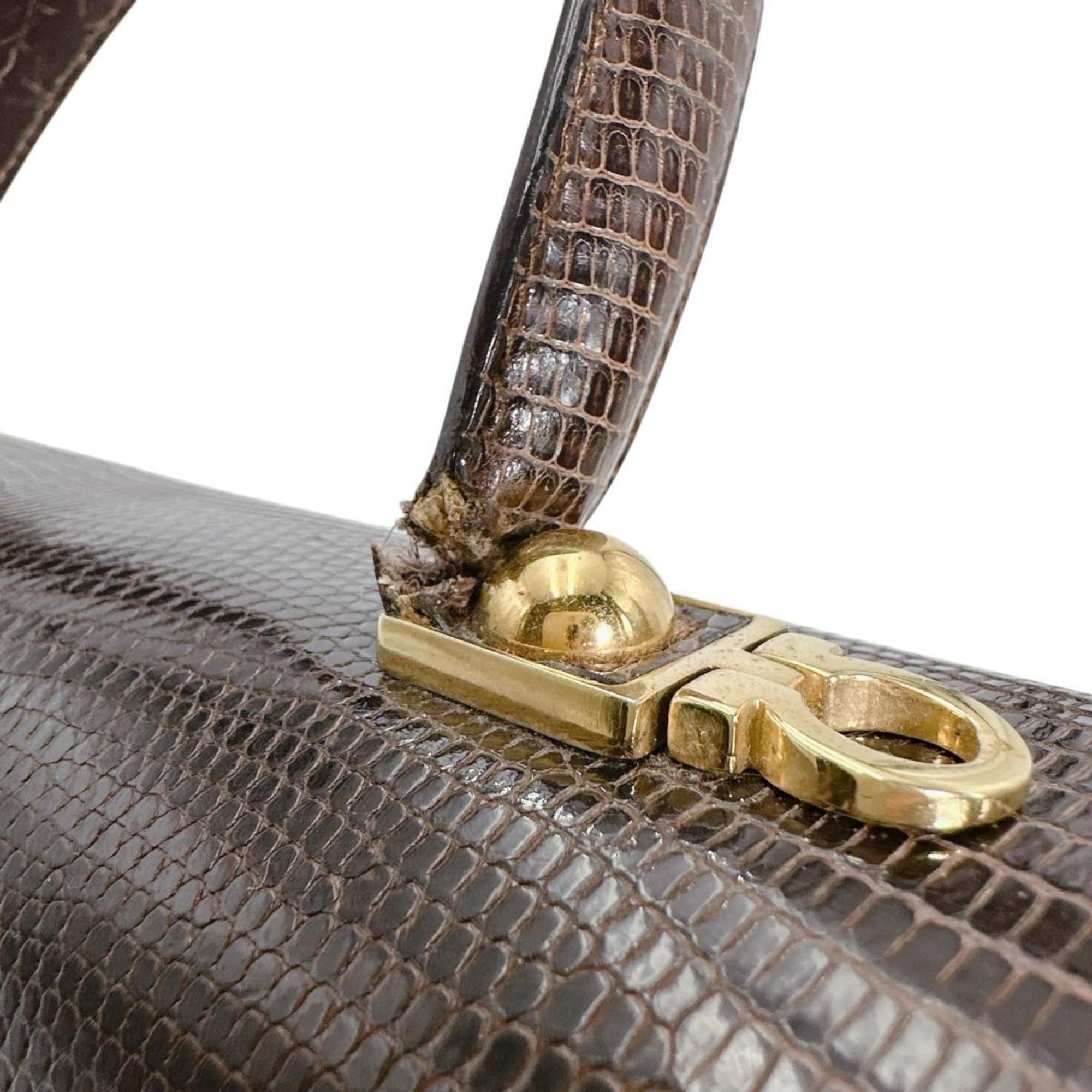 Salvatore Ferragamo Brown Leather Handbag (Pre-Owned)