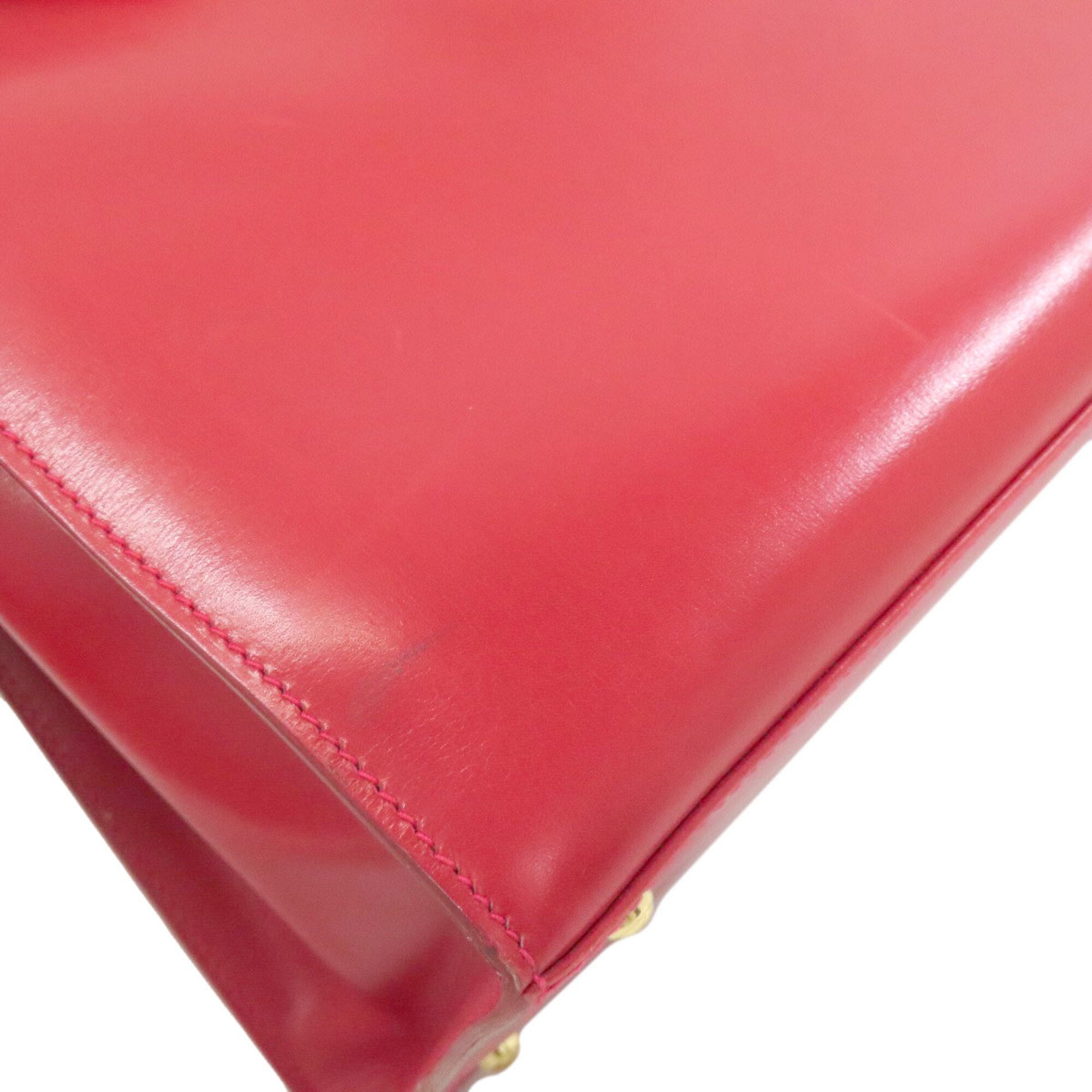 Gucci Red Color Leather Handbag (Pre-Owned)