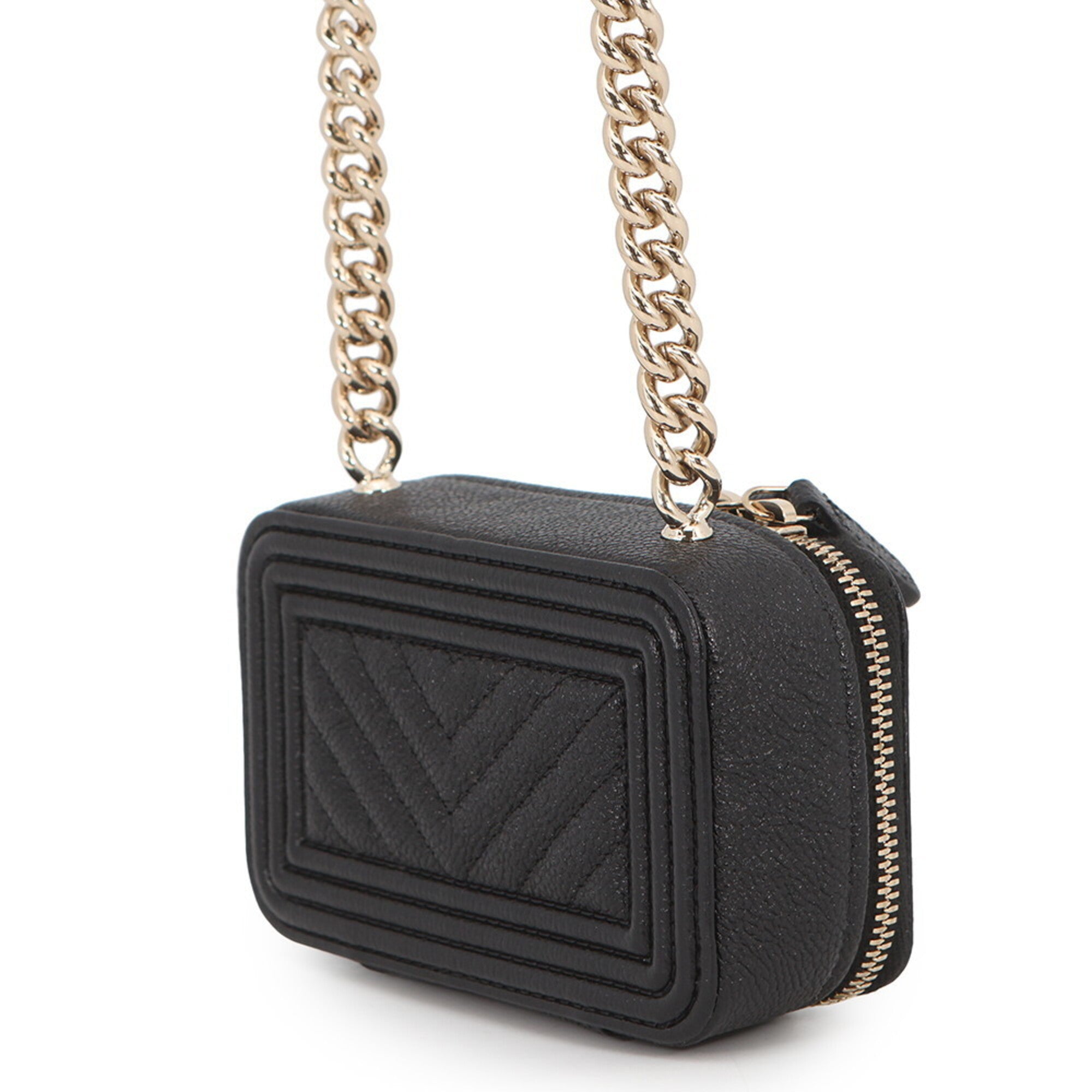 Chanel Black Grained Calfskin Shoulder Bag (Pre-Owned)