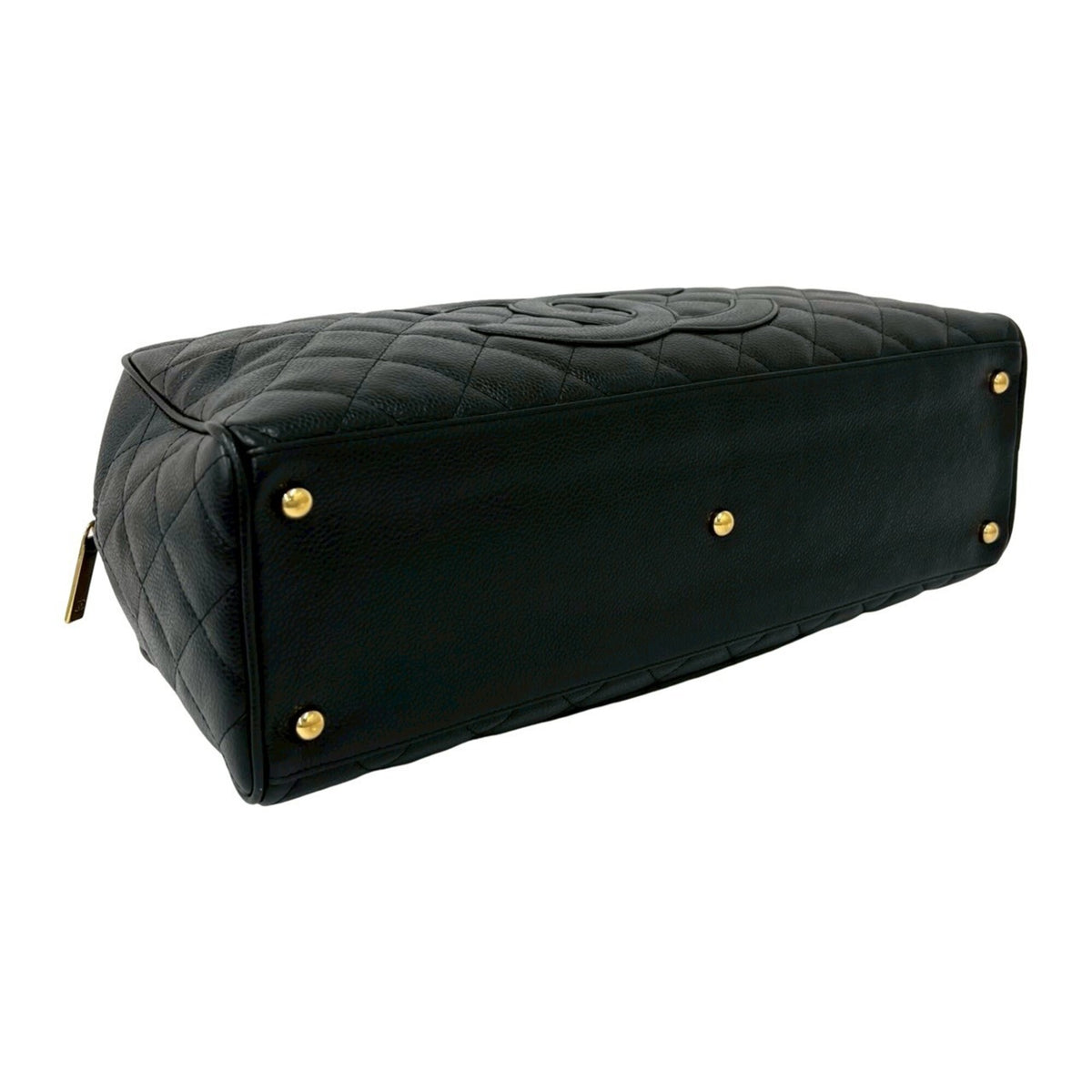 Chanel Black Grained Calfskin Handbag (Pre-Owned)