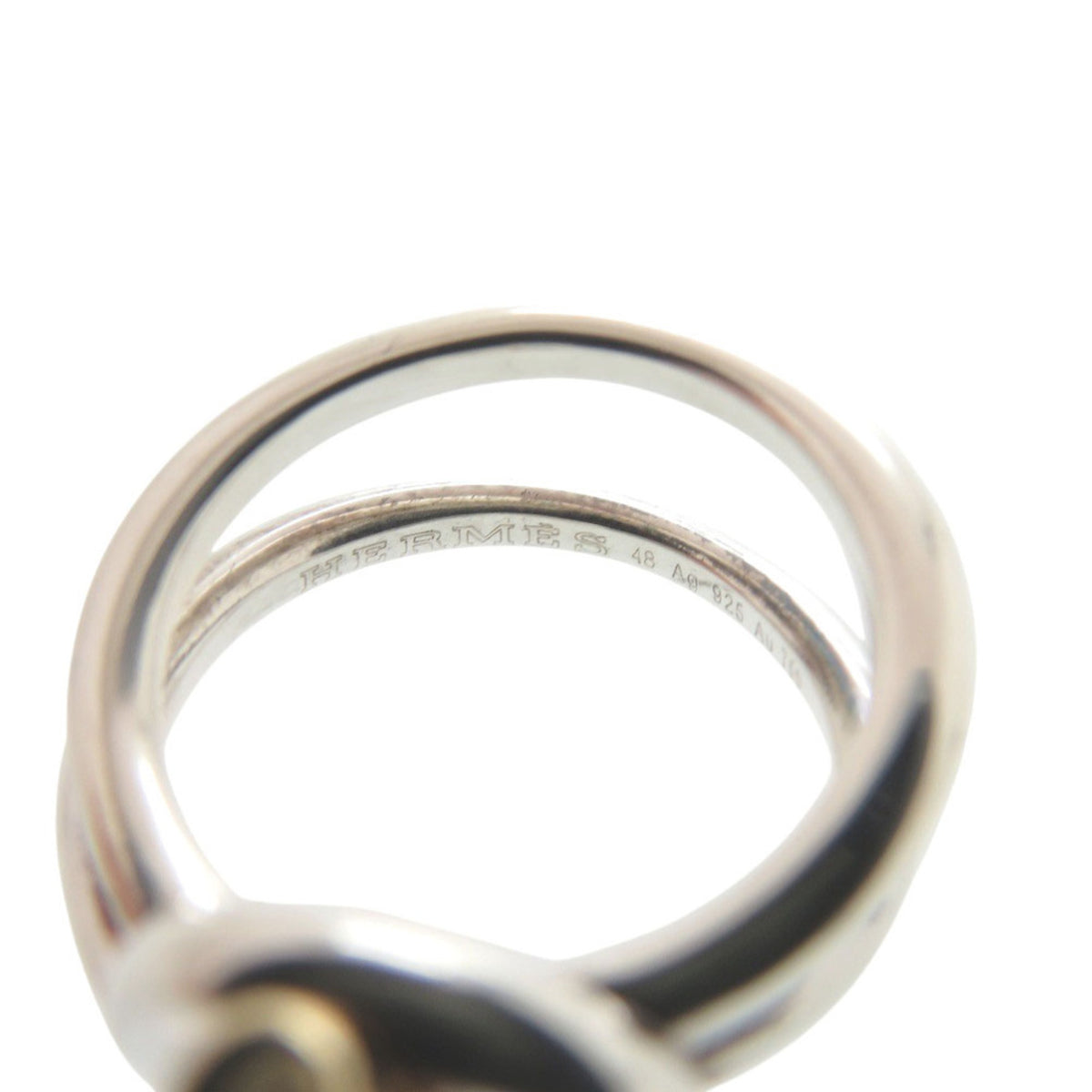 Hermes Gold Silver Gold (18K) Silver 925 Band Ring (Pre-Owned)