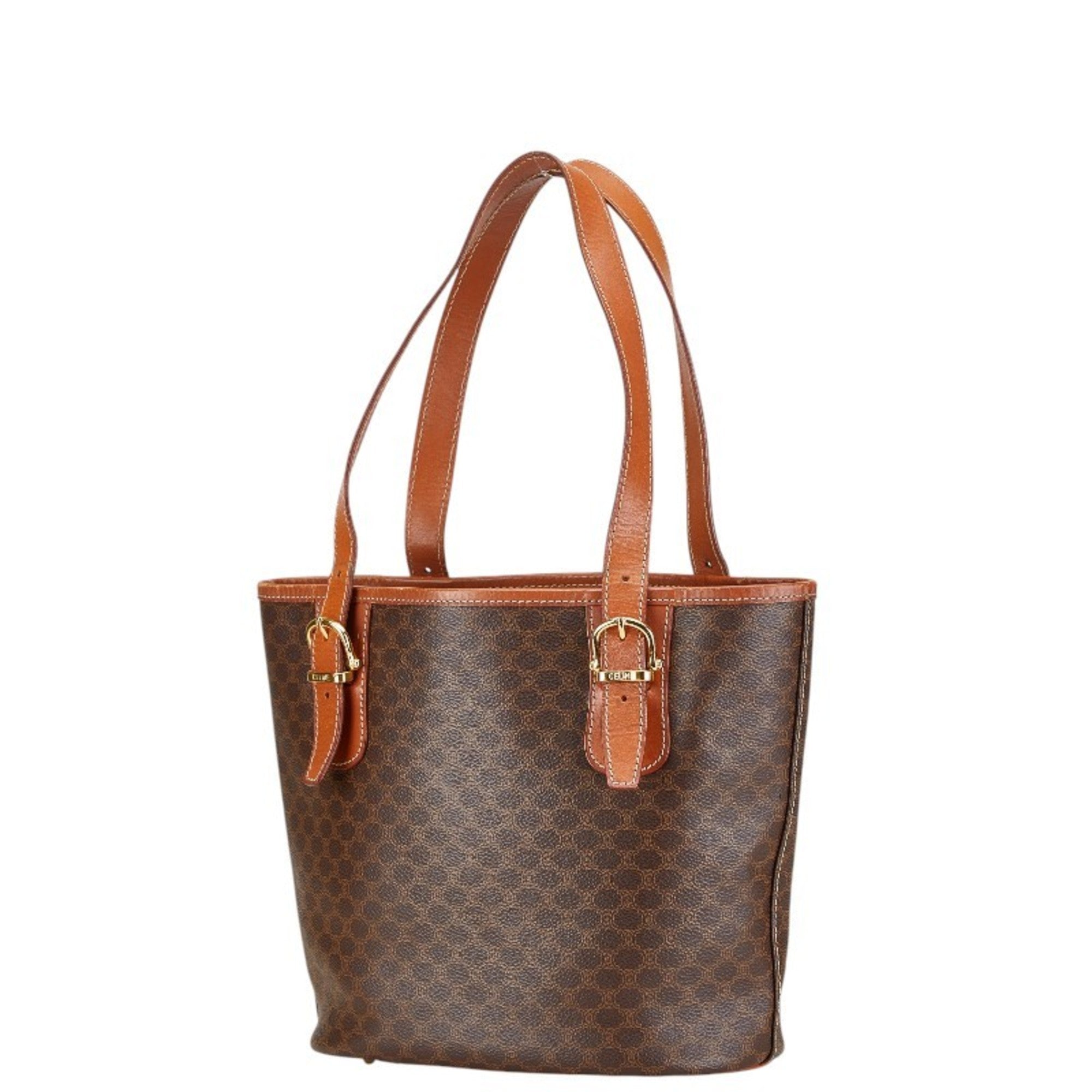 Celine Brown Pvc Leather Handbag Tote Bag (Pre-Owned)