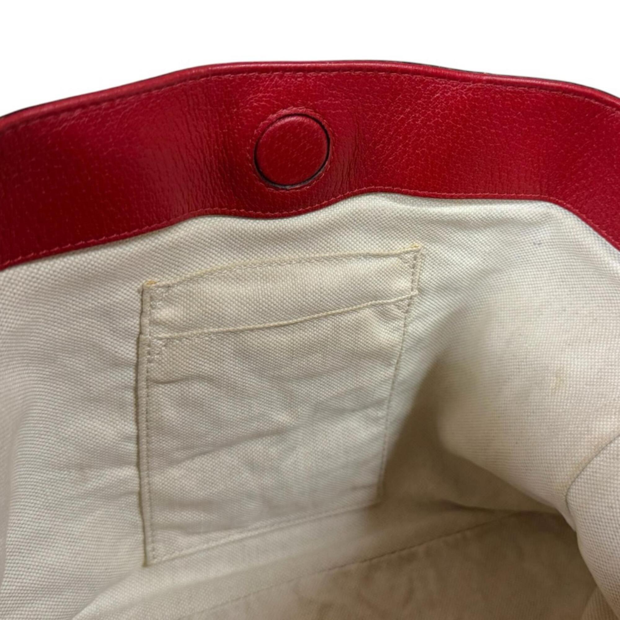 Gucci Brown Red Color Gg Supreme Canvas Shoulder Bag (Pre-Owned)