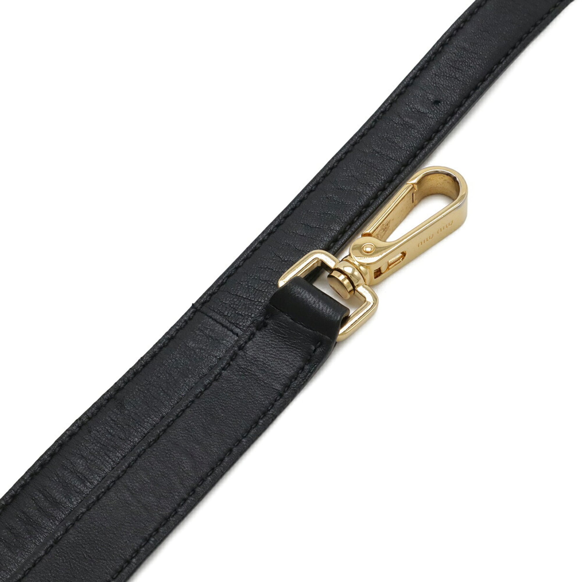 Miu Miu Black Leather Clutch Bag Shoulder Bag (Pre-Owned)