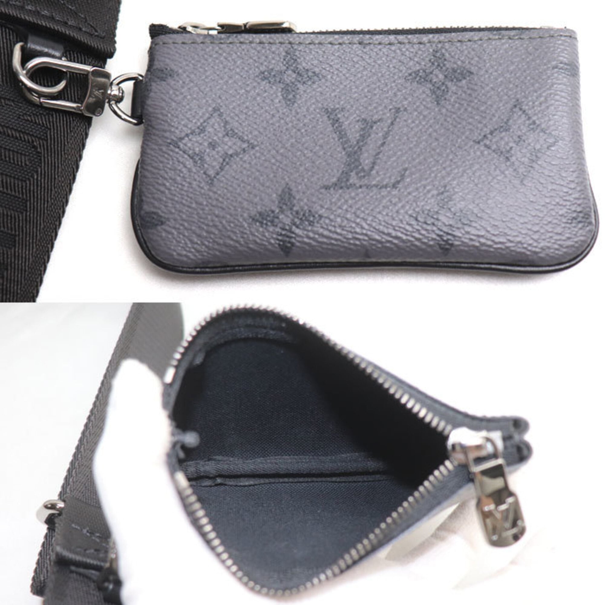 Louis Vuitton Gray Monogram Eclipse Pouch Shoulder Bag (Pre-Owned)