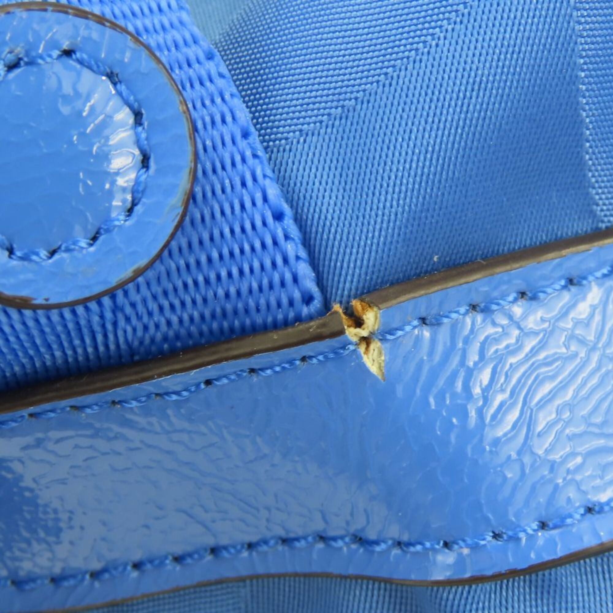 Coach Signature Blue Nylon Leather Backpack (Pre-Owned)