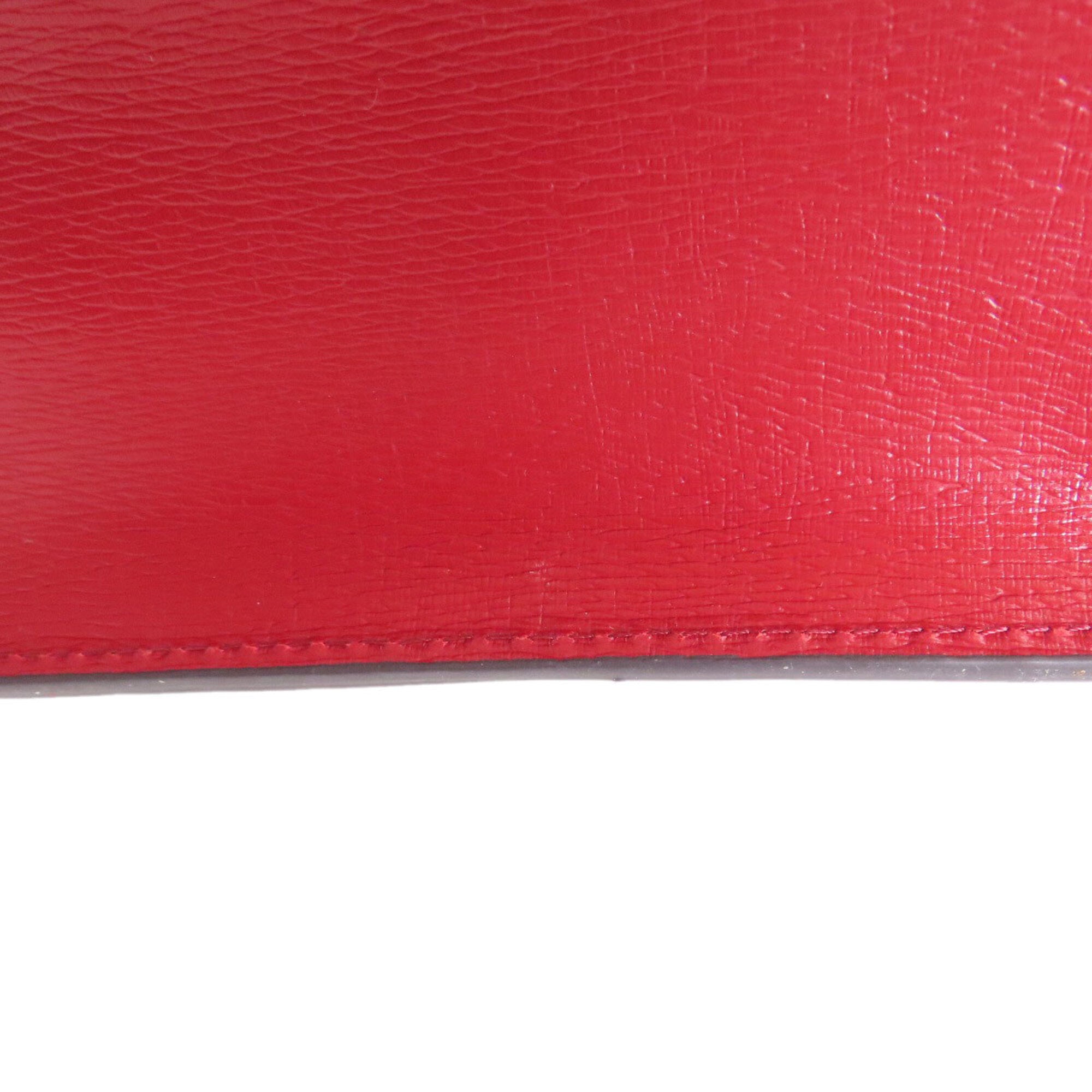 Gucci Red Color Leather Shoulder Bag (Pre-Owned)