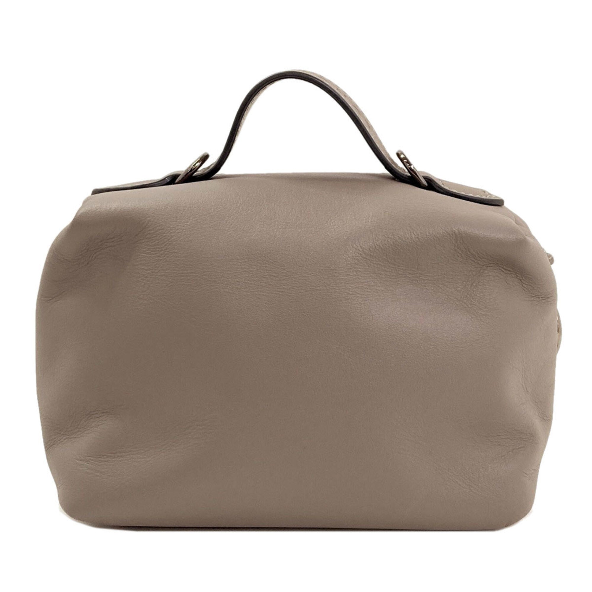 Longchamp Gray Leather Handbag (Pre-Owned)