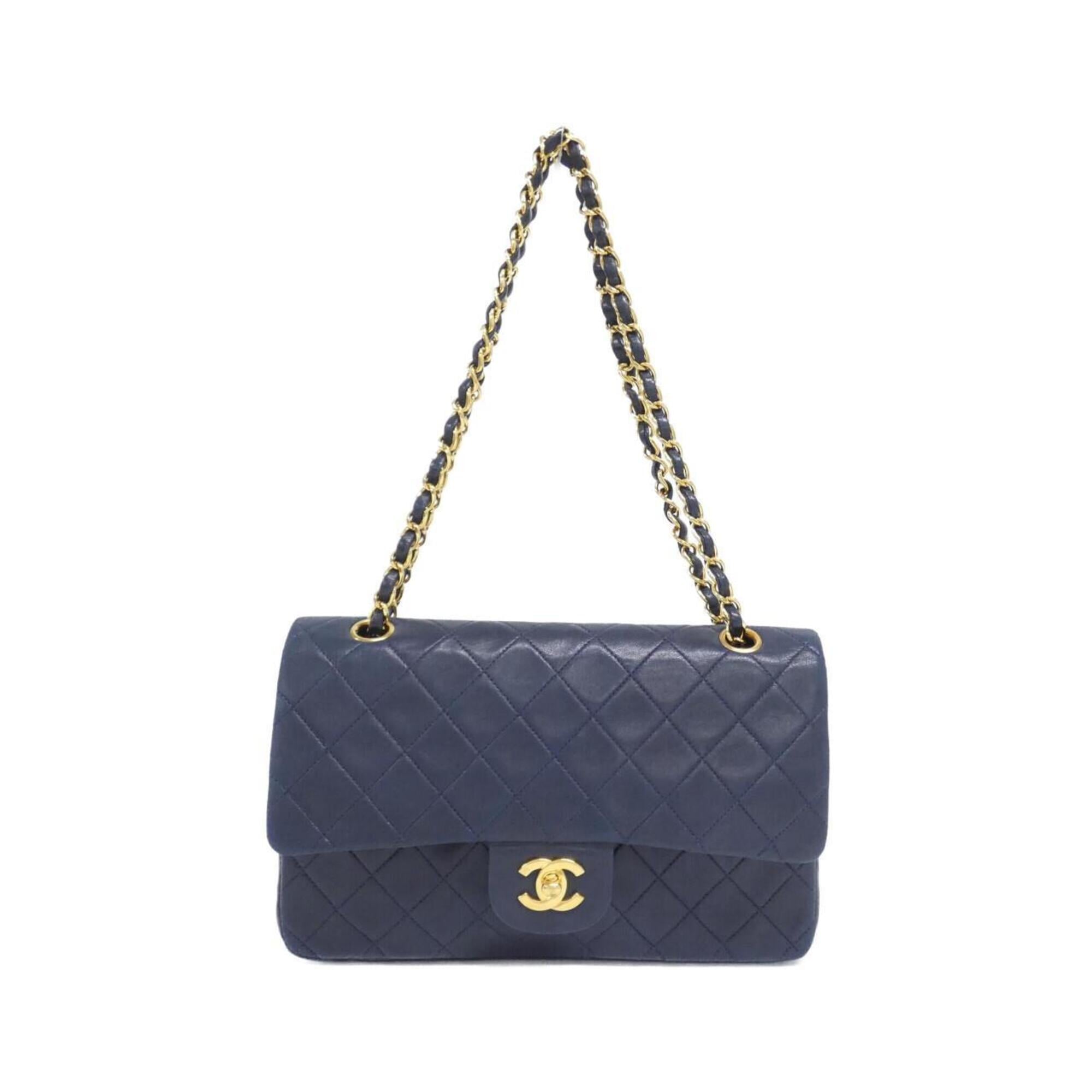 Chanel Navy Leather Shoulder Bag (Pre-Owned)