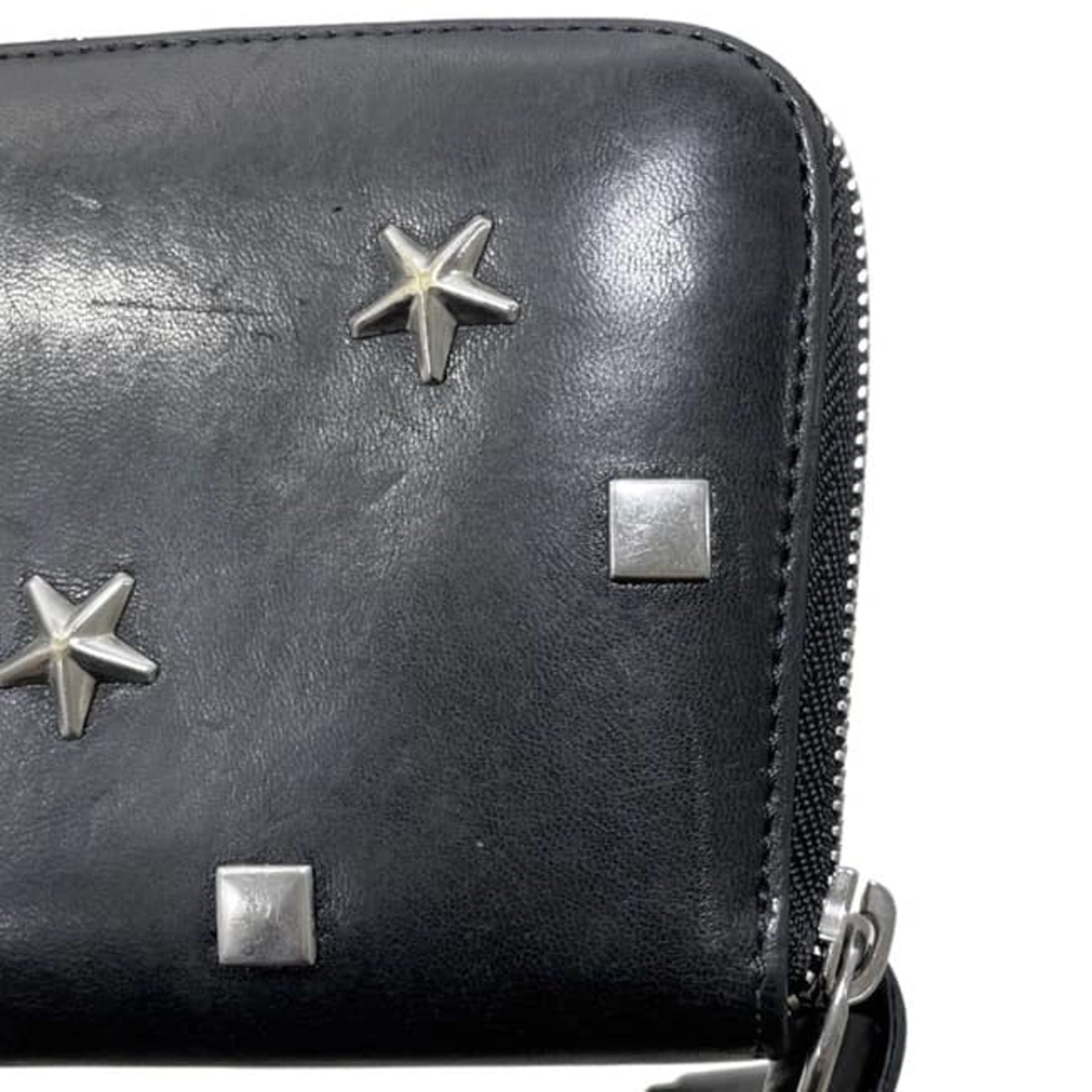 Jimmy Choo Black Leather Long Wallet (Bi-Fold) (Pre-Owned)