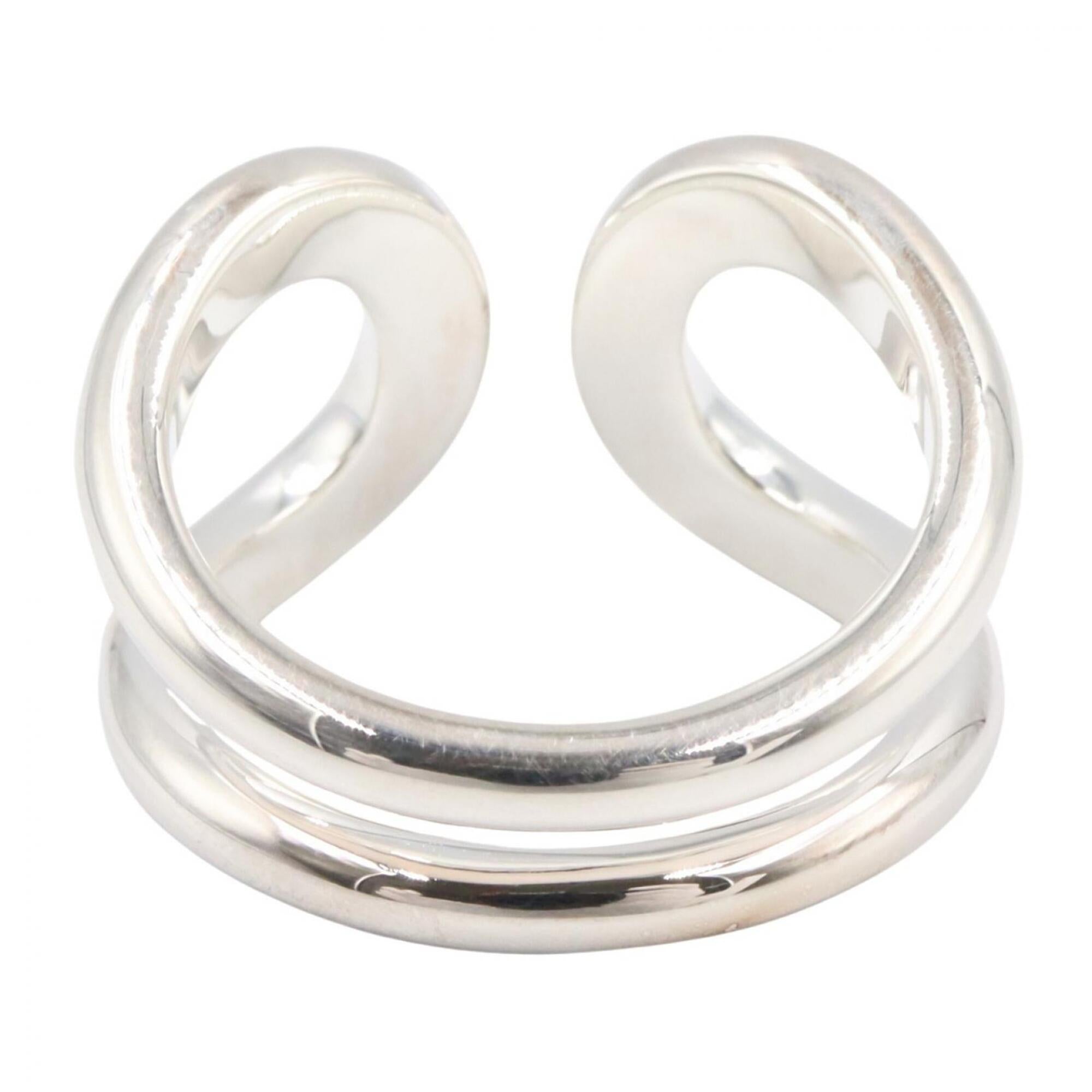 Hermes Silver Silver 925 Band Ring (Pre-Owned)