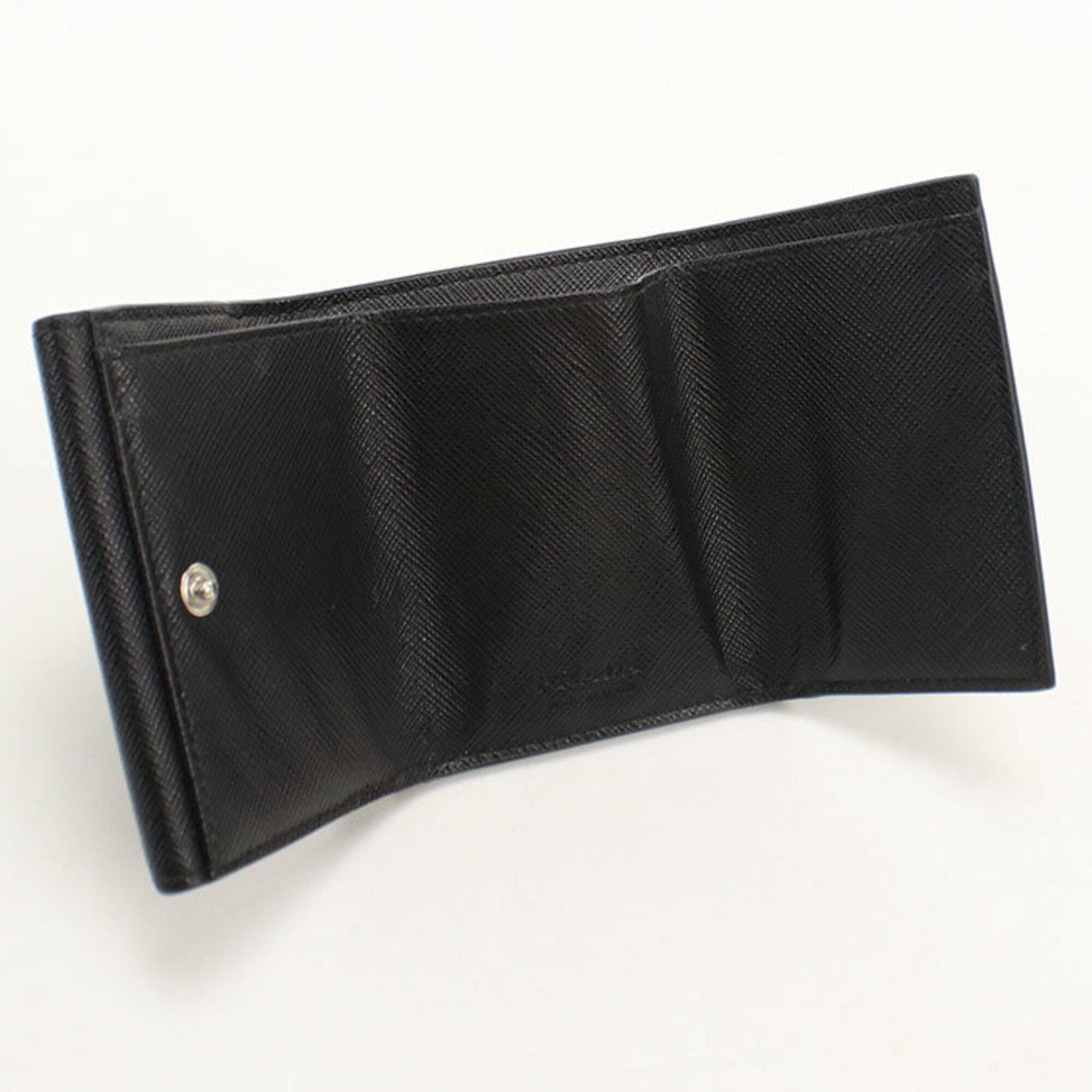 Prada Black Leather Wallet (Tri-Fold) (Pre-Owned)