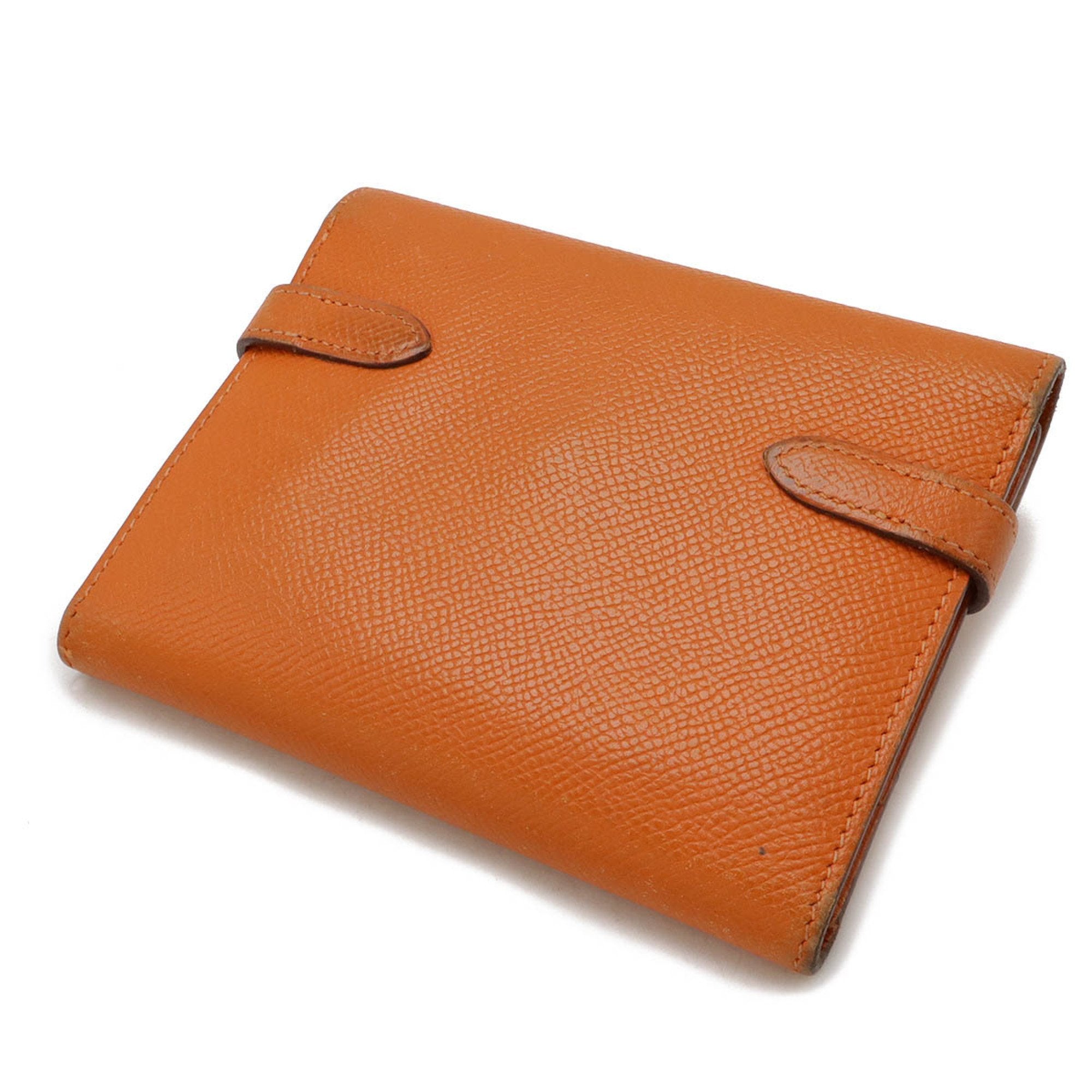 Hermes Kelly Orange Epsom Leather Wallet (Tri-Fold) (Pre-Owned)