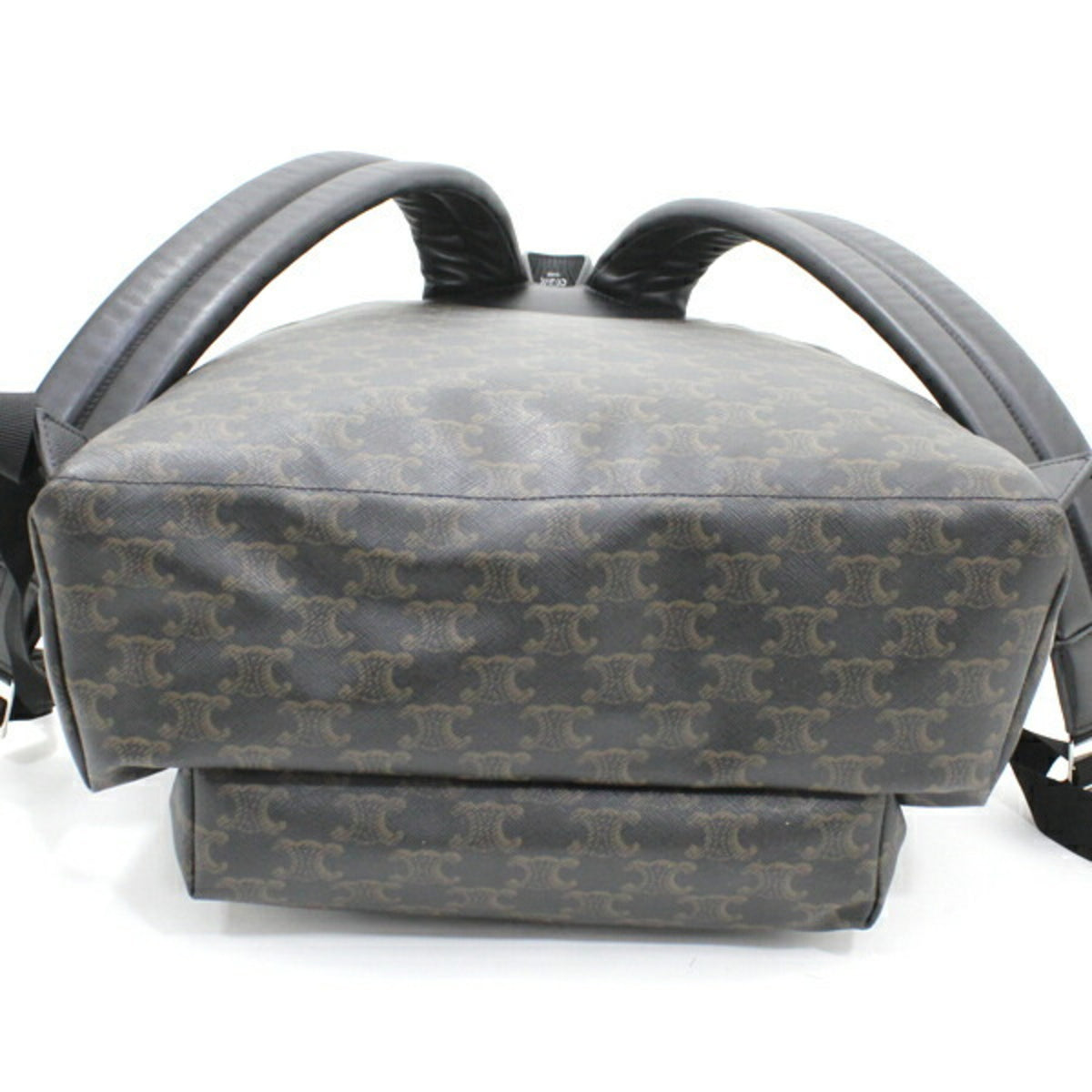 Celine Black Brown Canvas Leather Backpack (Pre-Owned)
