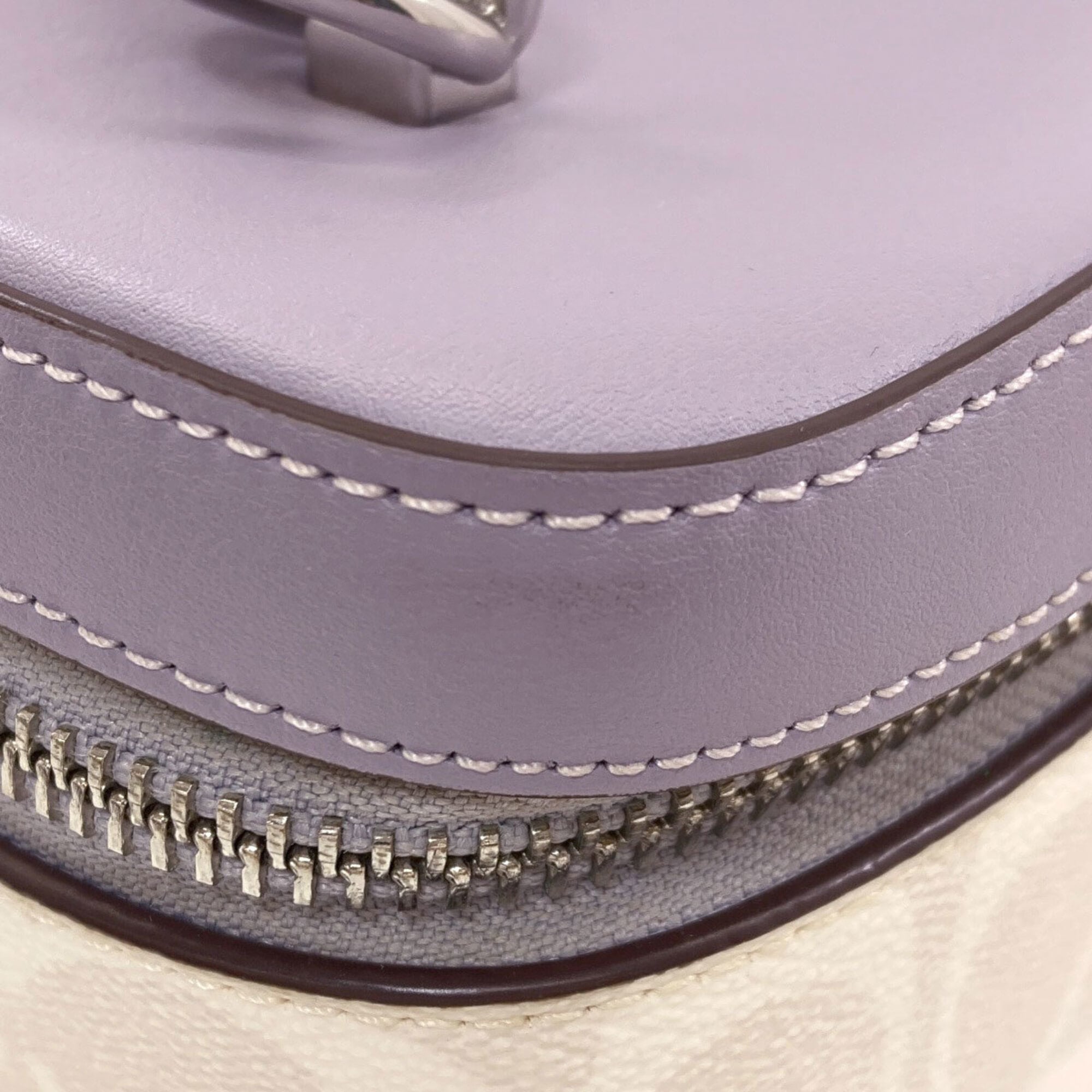 Coach Purple White Pvc Leather Handbag (Pre-Owned)