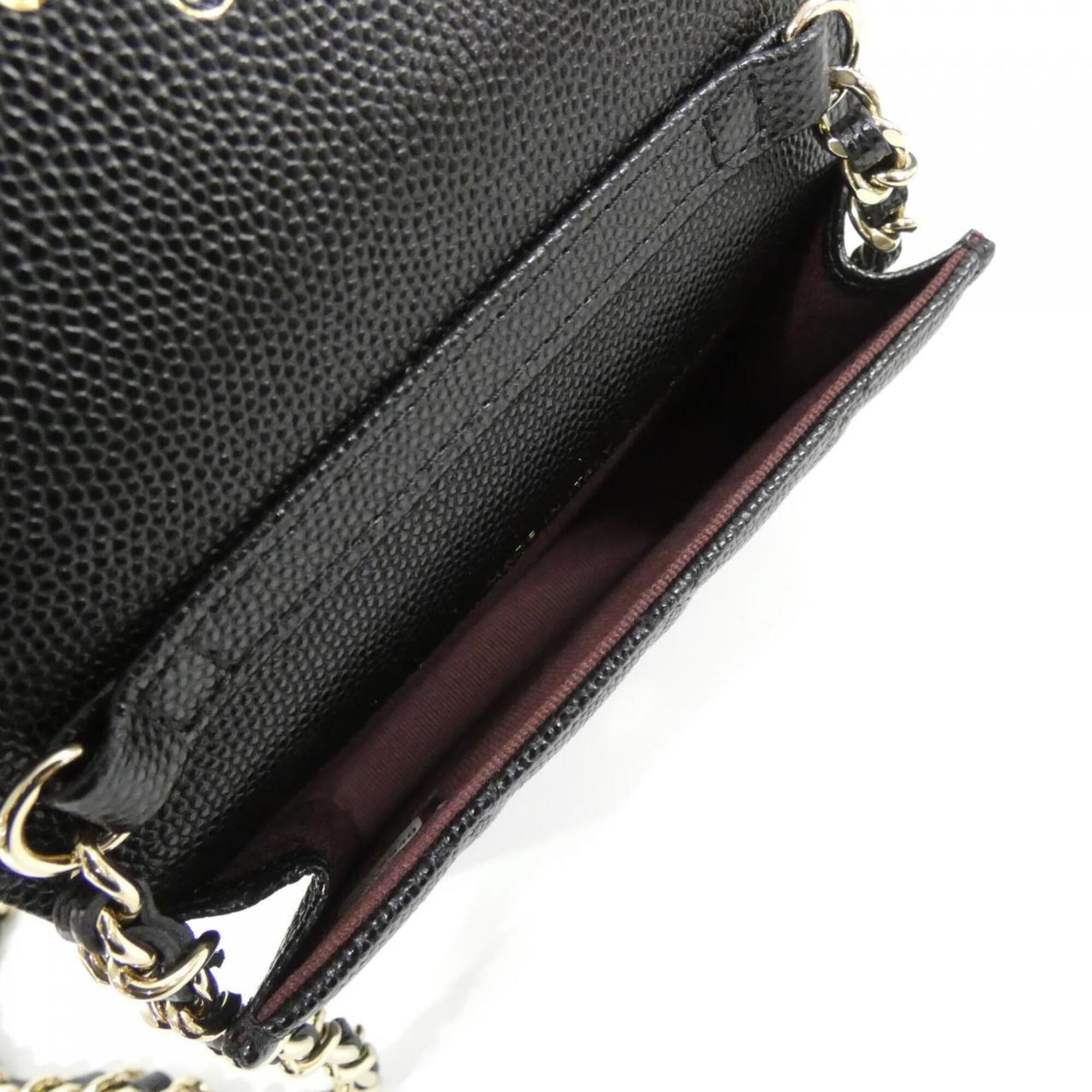Chanel Black Grained Calfskin Handbag Shoulder Bag (Pre-Owned)