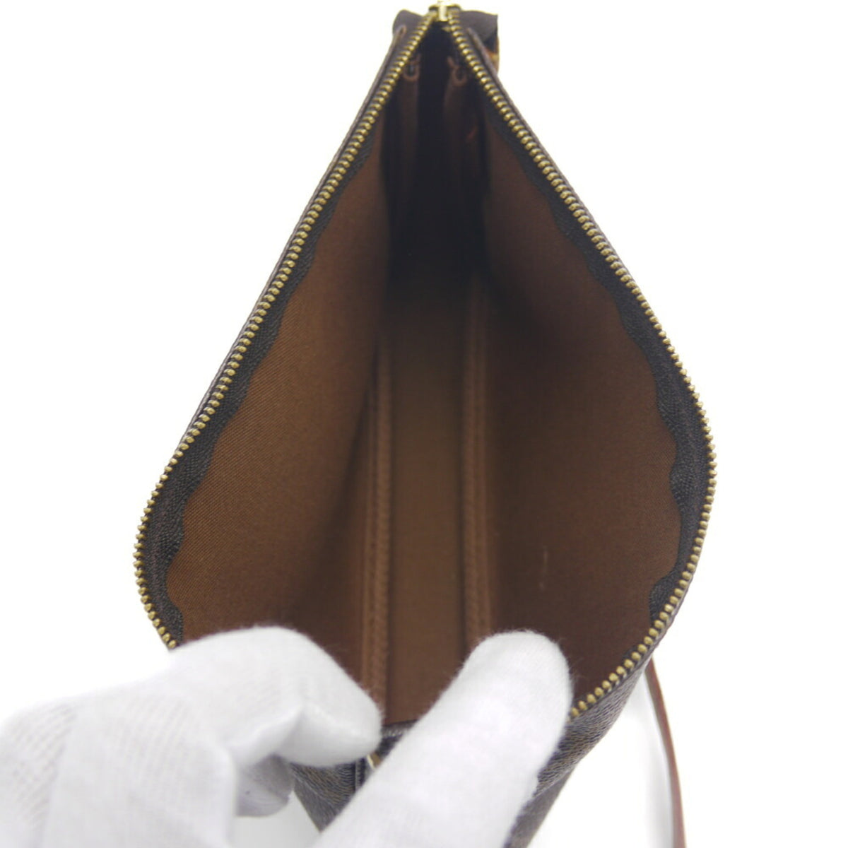Louis Vuitton Brown Monogram Leather Pochette Pouch (Pre-Owned)