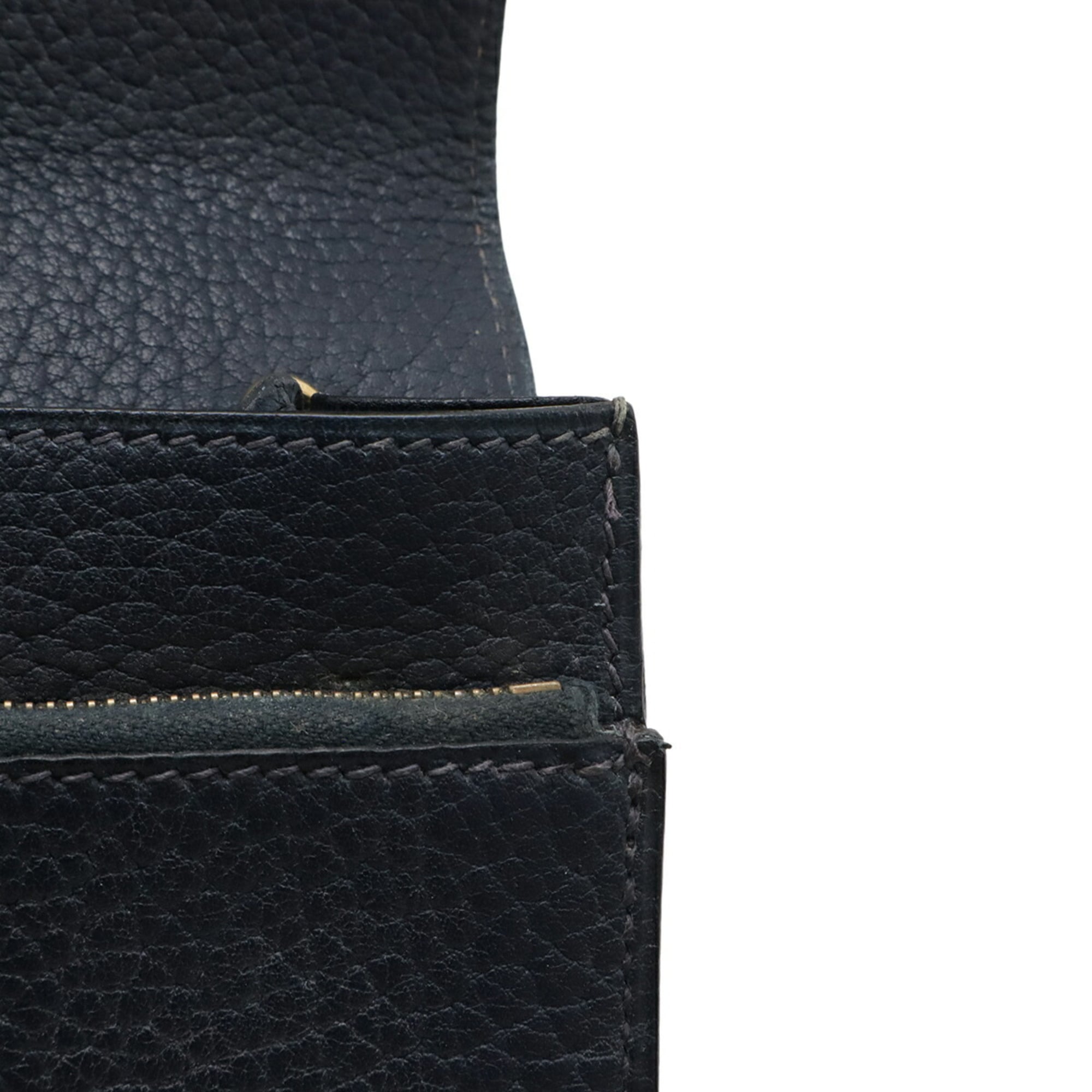 Hermes Navy Fjord Leather Clutch Bag Handbag Pochette (Pre-Owned)